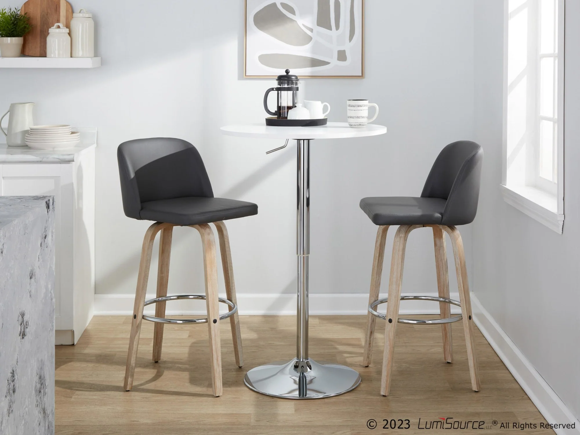 Toriano 30" Fixed-Height Barstool - Set of 2 By LumiSource - B30-TRNOPU-GRTZR2 WWBK2 - Image 23