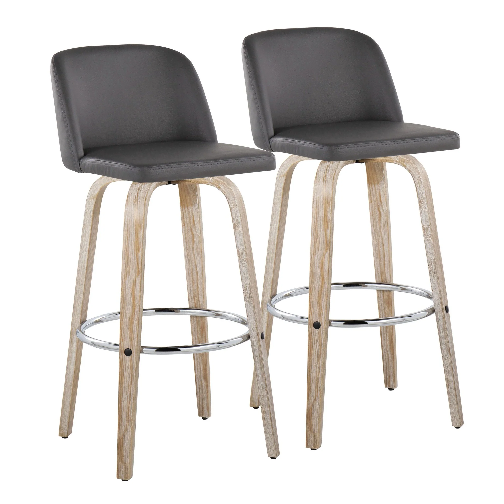Toriano 30" Fixed-Height Barstool - Set of 2 By LumiSource - B30-TRNOPU-GRTZR2 WWBK2 - Image 25