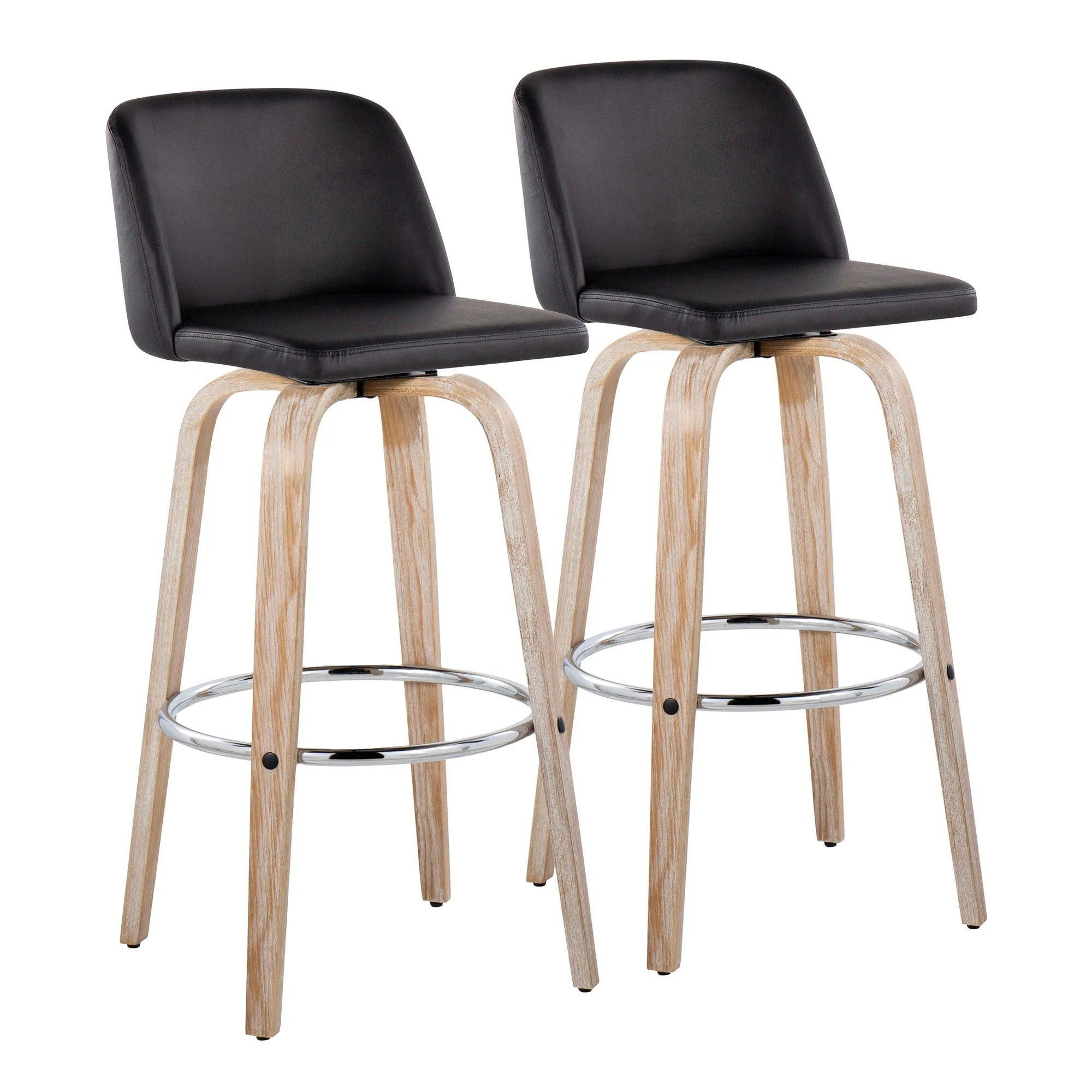 Toriano 30" Fixed-Height Barstool - Set of 2 By LumiSource - B30-TRNOPU-GRTZR2 WWBK2 - Image 5