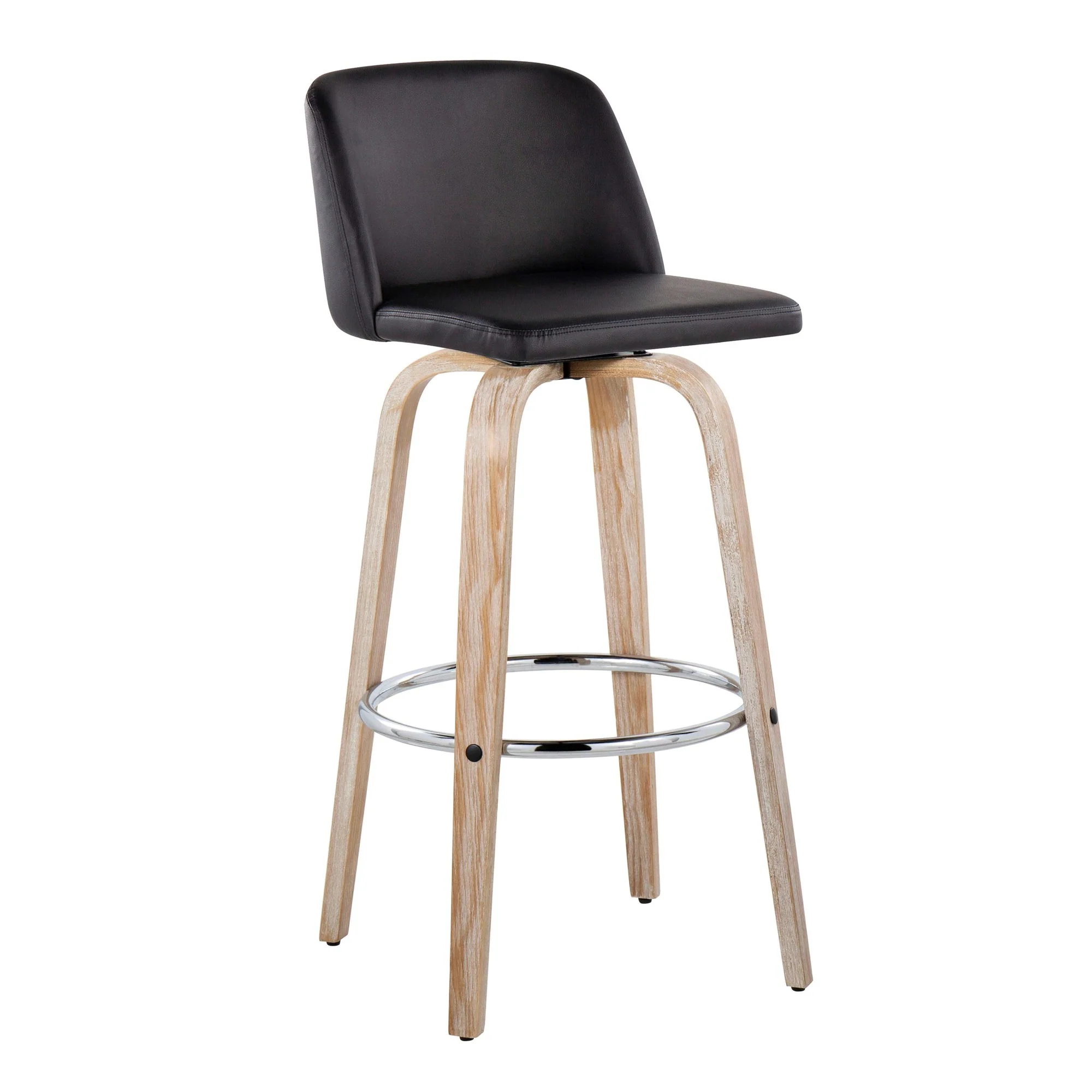 Toriano 30" Fixed-Height Barstool - Set of 2 By LumiSource - B30-TRNOPU-GRTZR2 WWBK2 - Image 6