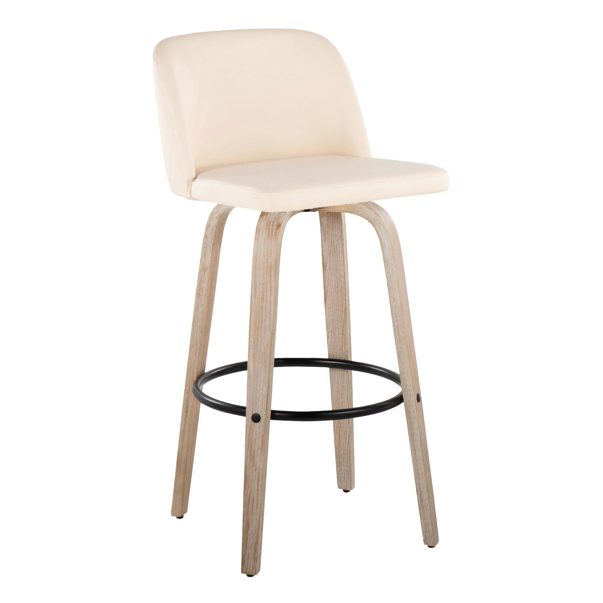 Toriano 30" Fixed Height Barstool - Set of 2 Cream By LumiSource - Image 2