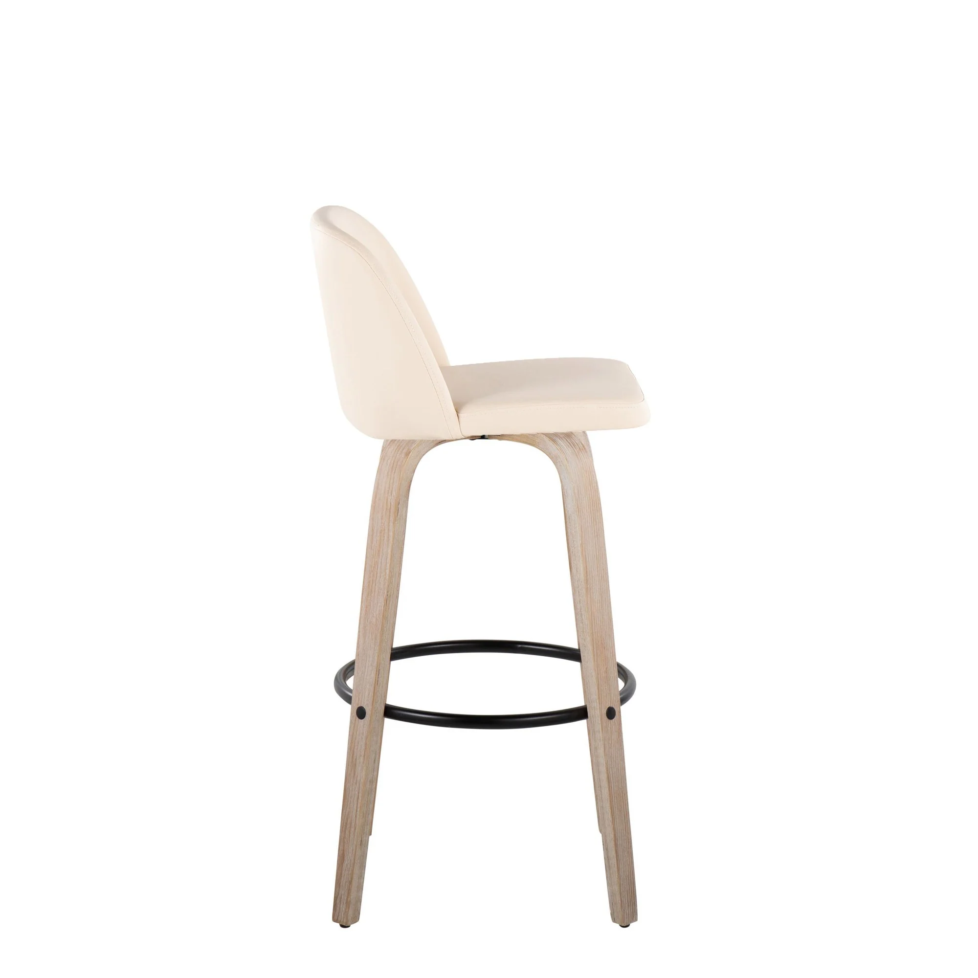 Toriano 30" Fixed Height Barstool - Set of 2 Cream By LumiSource - Image 3