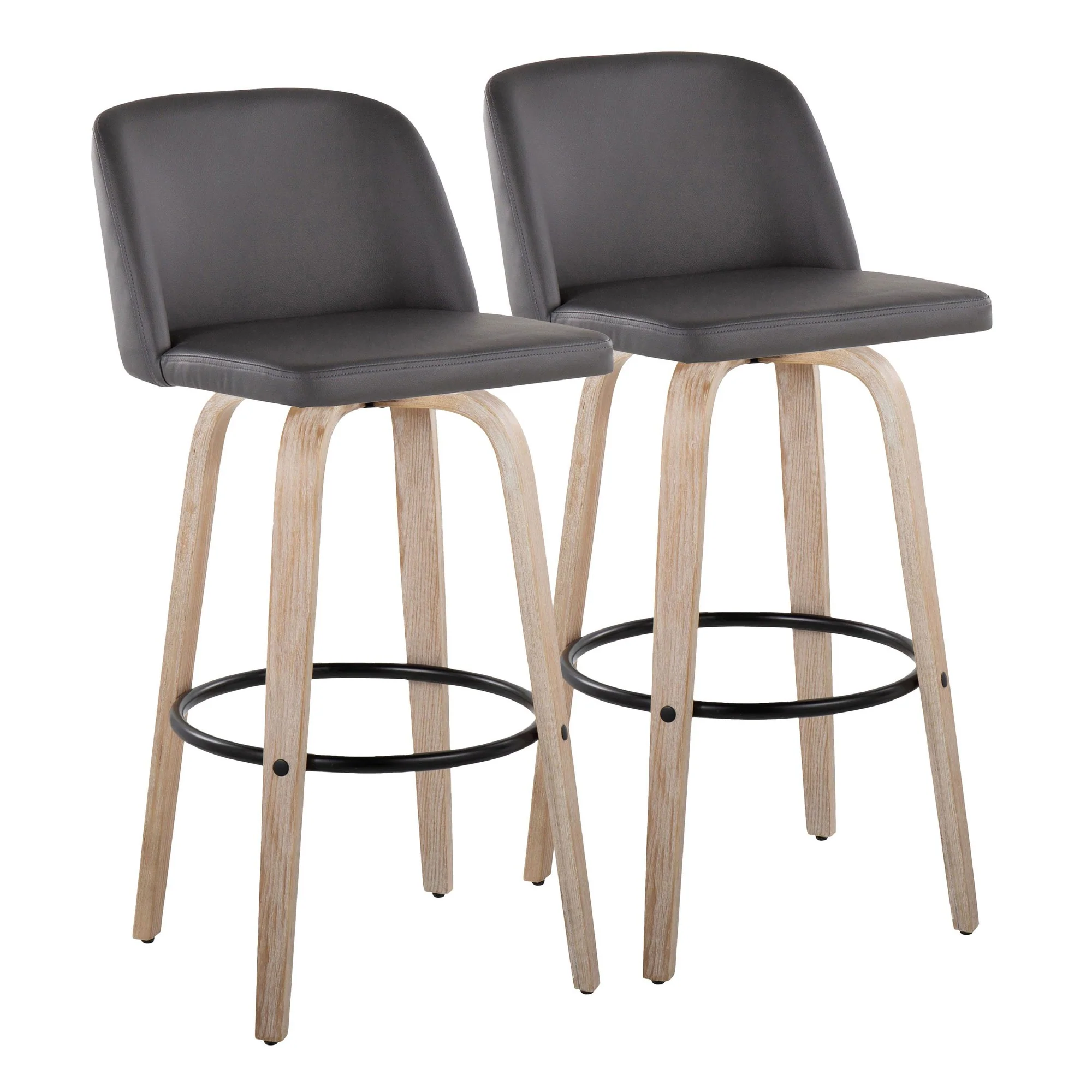Toriano 30" Fixed Height Barstool - Set of 2 Cream By LumiSource - Image 7