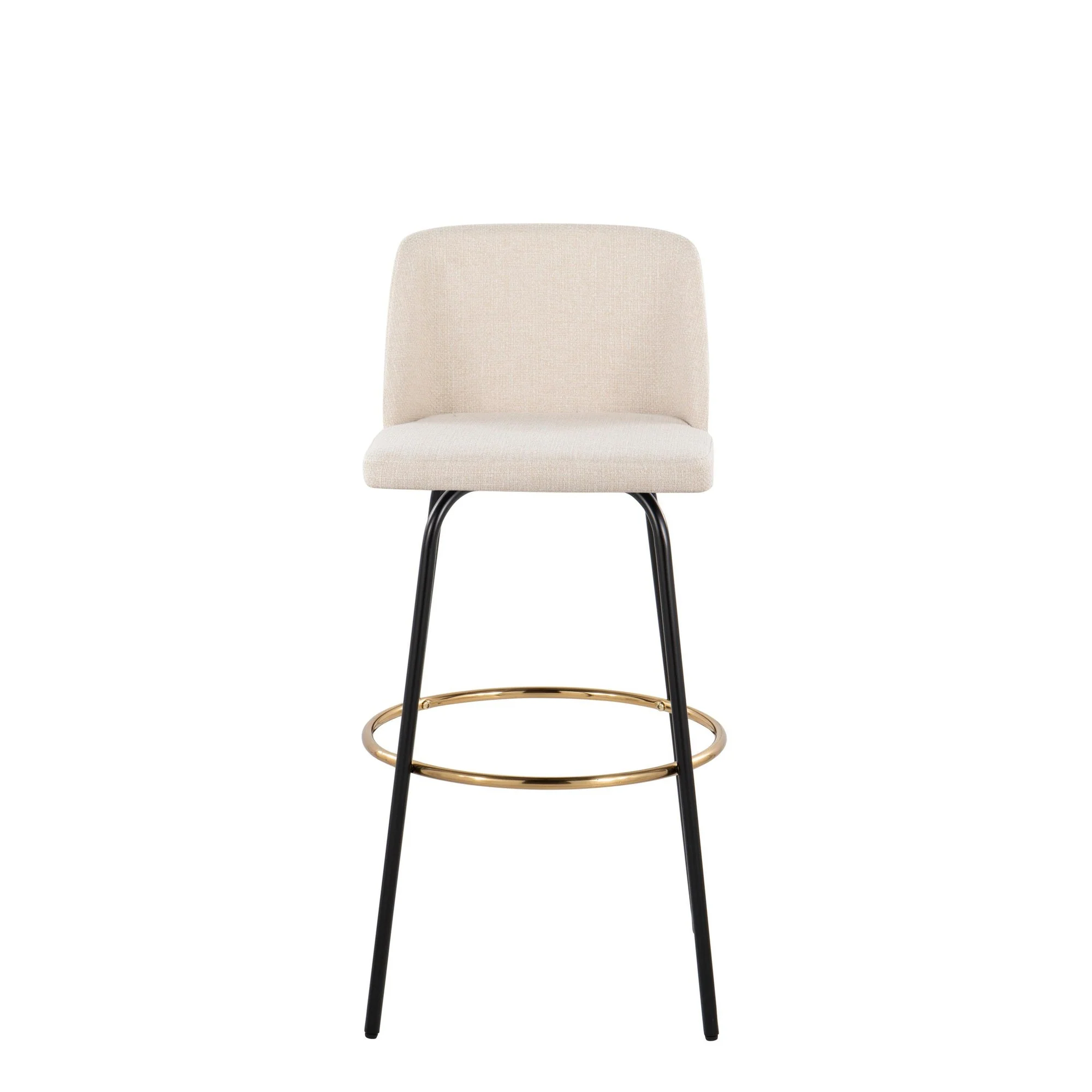 Toriano 30" Fixed Height Barstool - Set of 2 Cream Gold By LumiSource - Image 12