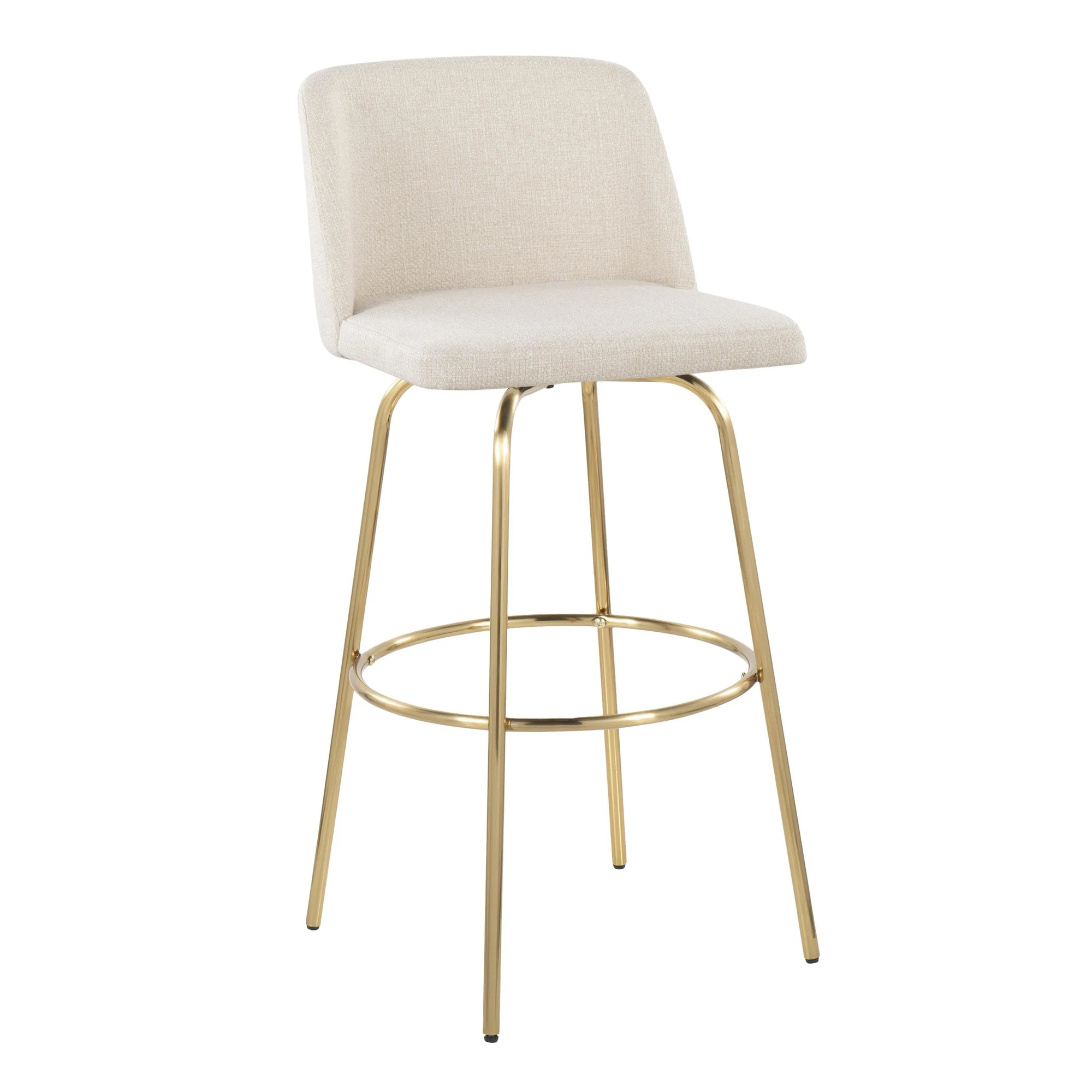 Toriano 30" Fixed Height Barstool - Set of 2 Cream Gold By LumiSource - Image 2