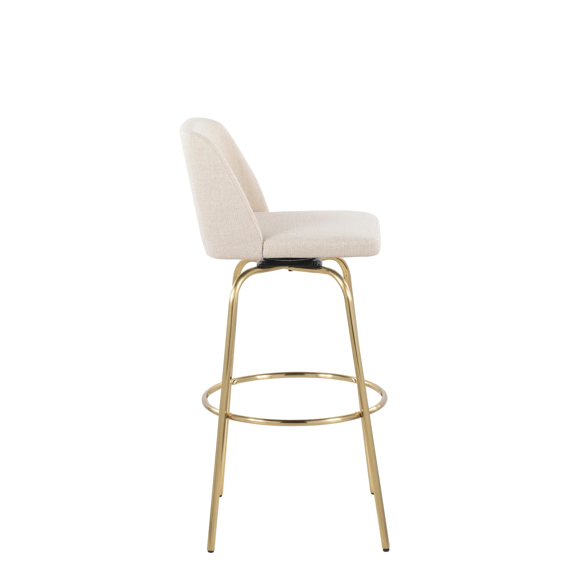 Toriano 30" Fixed Height Barstool - Set of 2 Cream Gold By LumiSource - Image 3