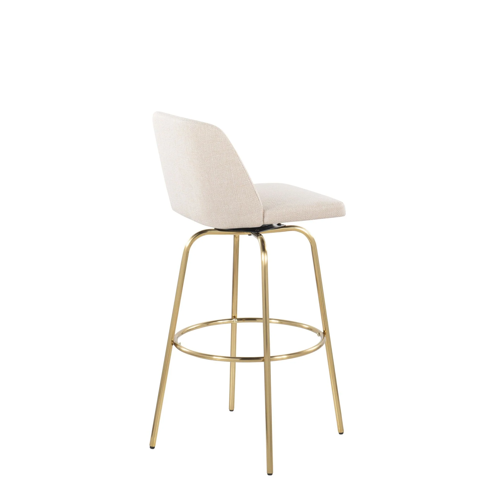 Toriano 30" Fixed Height Barstool - Set of 2 Cream Gold By LumiSource - Image 4