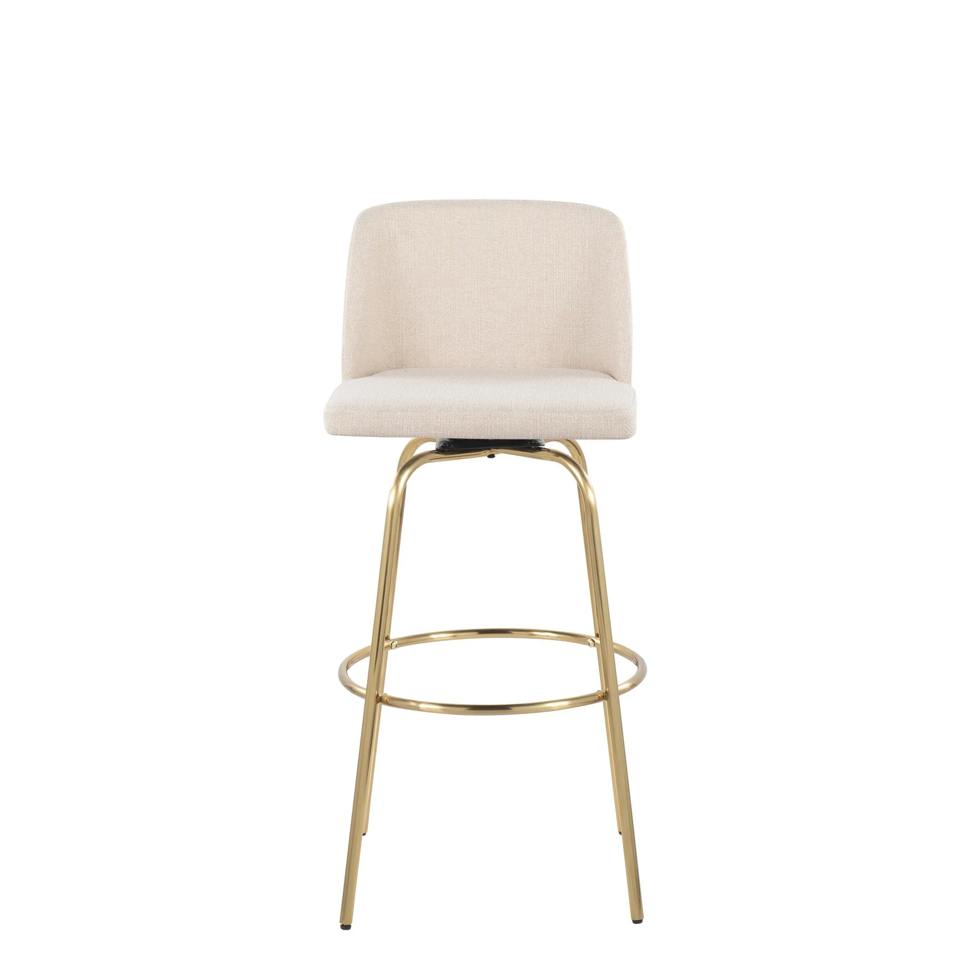 Toriano 30" Fixed Height Barstool - Set of 2 Cream Gold By LumiSource - Image 6