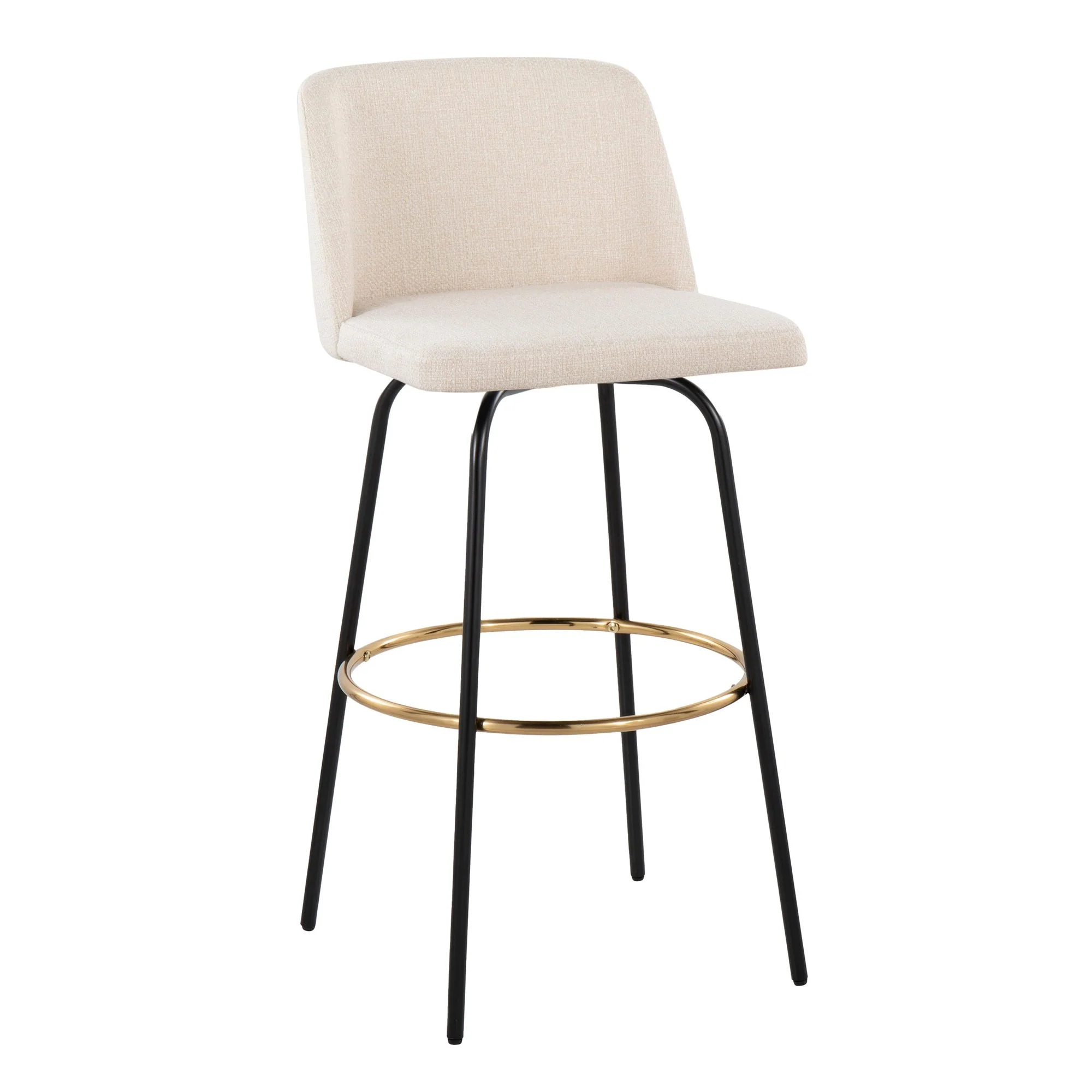 Toriano 30" Fixed Height Barstool - Set of 2 Cream Gold By LumiSource - Image 8