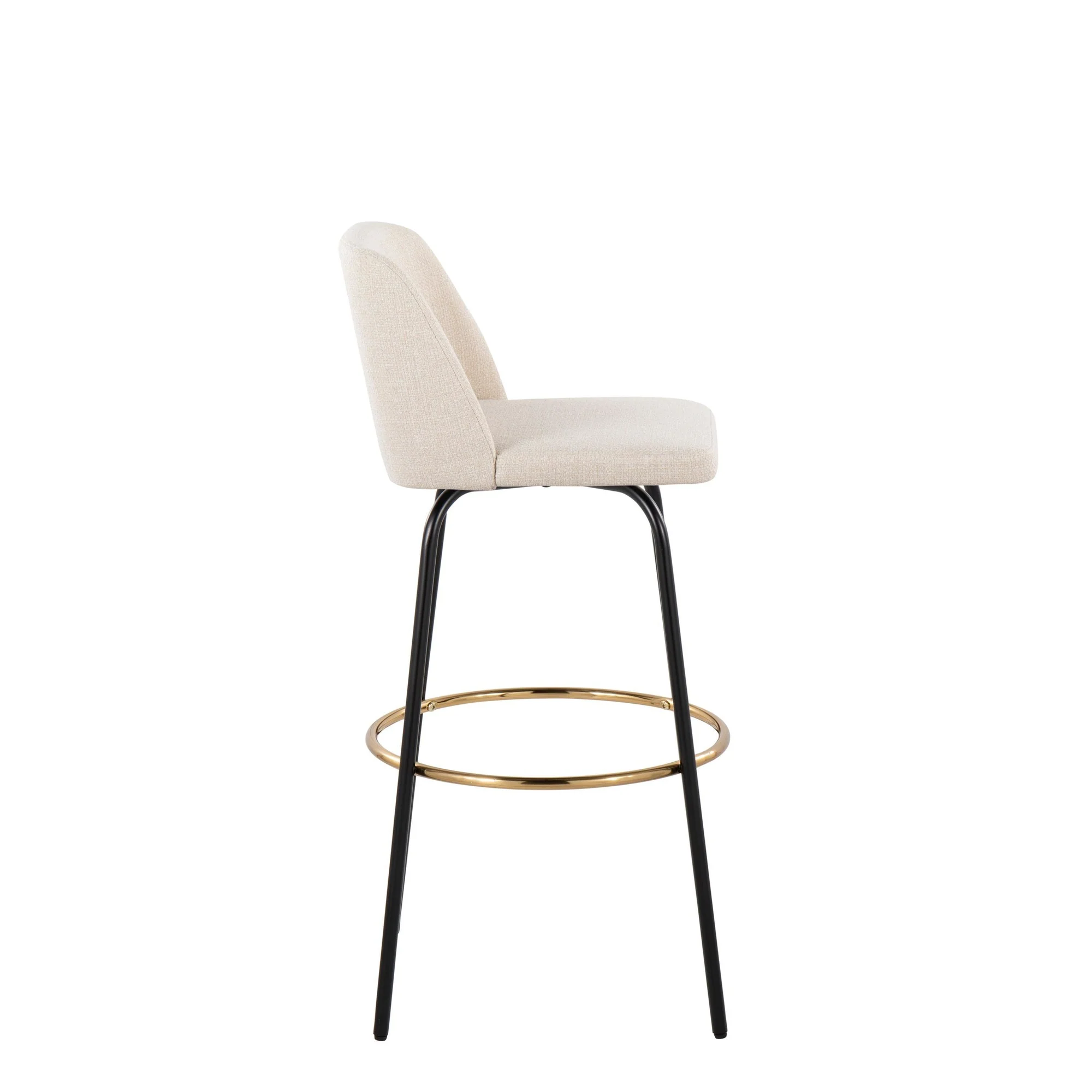 Toriano 30" Fixed Height Barstool - Set of 2 Cream Gold By LumiSource - Image 9
