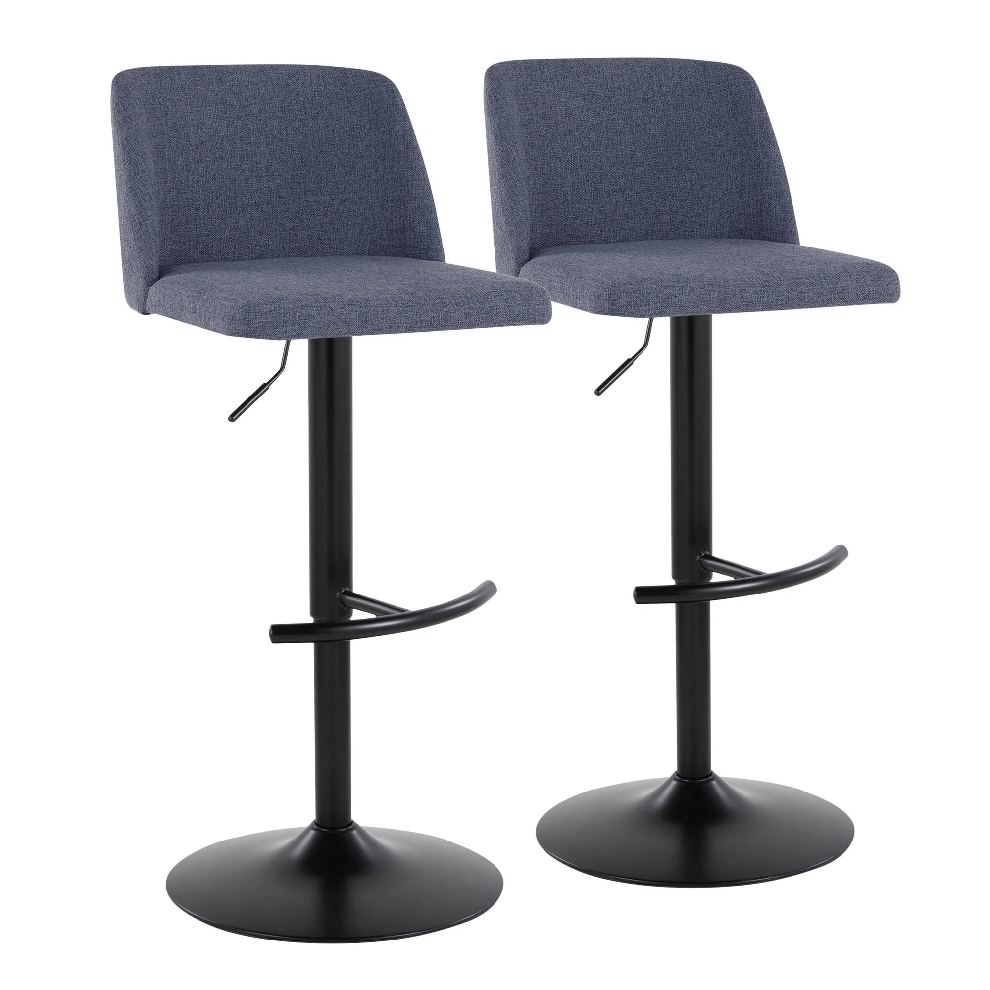 Toriano Adjustable Barstool - Set of 2 By LumiSource - BS-TRNOFB-RT2 BKBU2 - Image 2