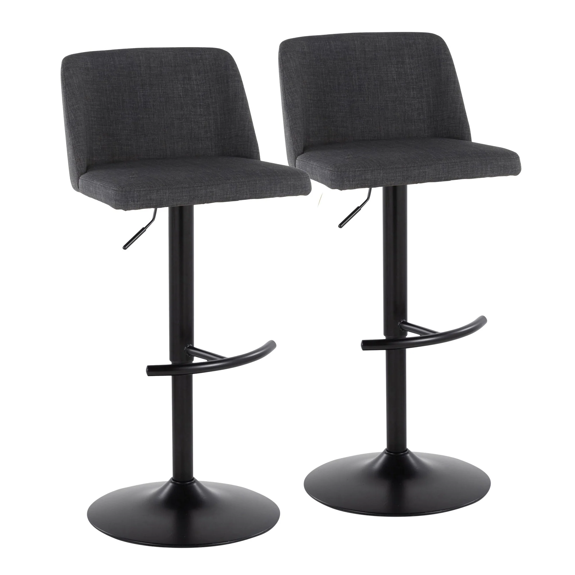 Toriano Adjustable Barstool - Set of 2 By LumiSource - BS-TRNOFB-RT2 BKBU2 - Image 9