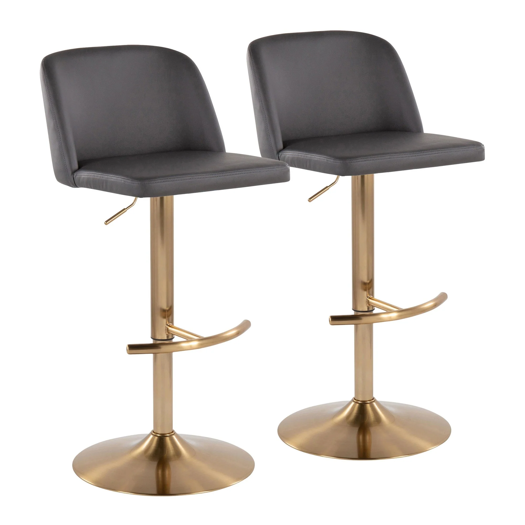 Toriano Adjustable Barstool - Set of 2 By LumiSource - BS-TRNOPU-RT2 AUBK2 - Image 16