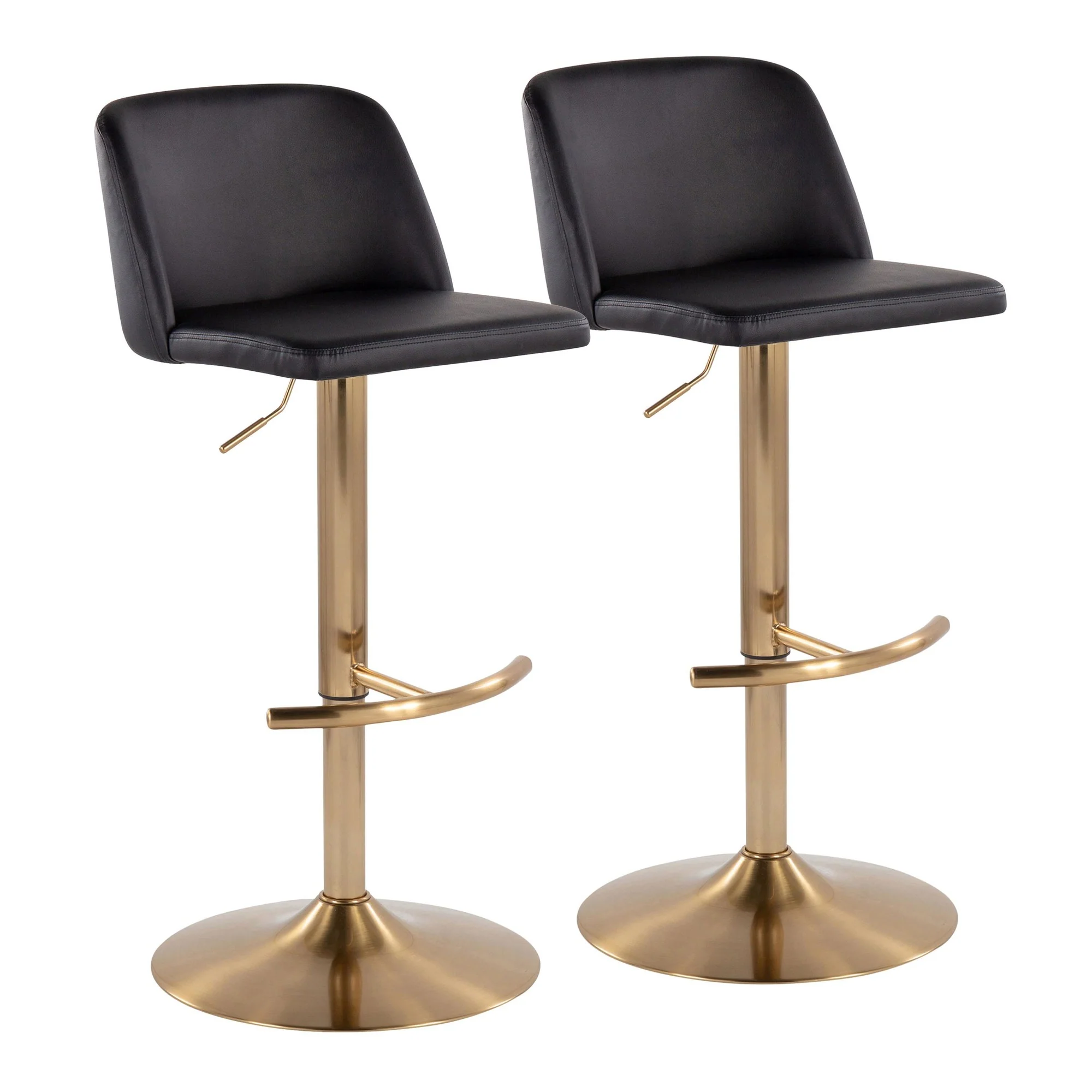 Toriano Adjustable Barstool - Set of 2 By LumiSource - BS-TRNOPU-RT2 AUBK2 - Image 2