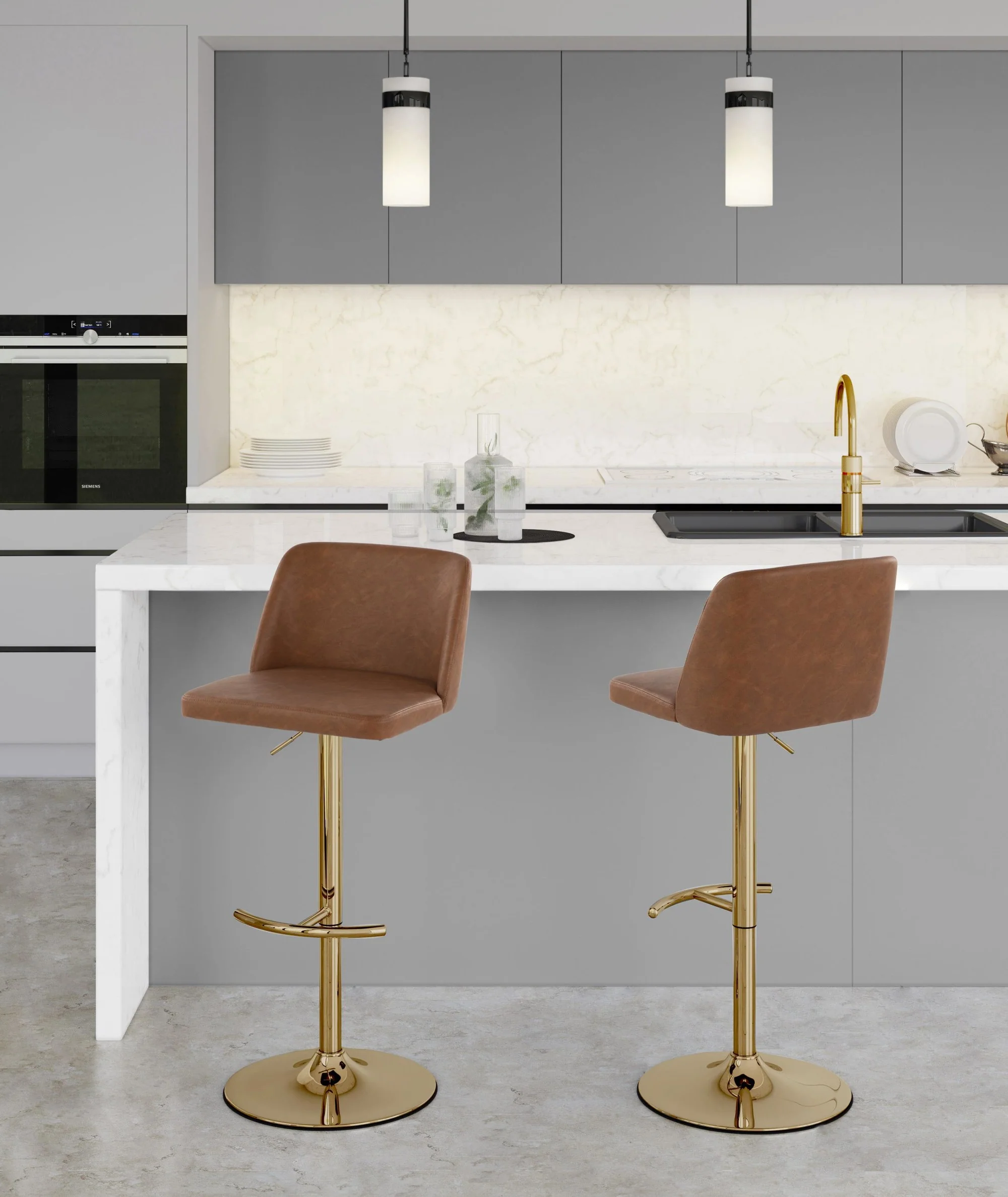 Toriano Adjustable Barstool - Set of 2 By LumiSource - BS-TRNOPU-RT2 AUBK2 - Image 8