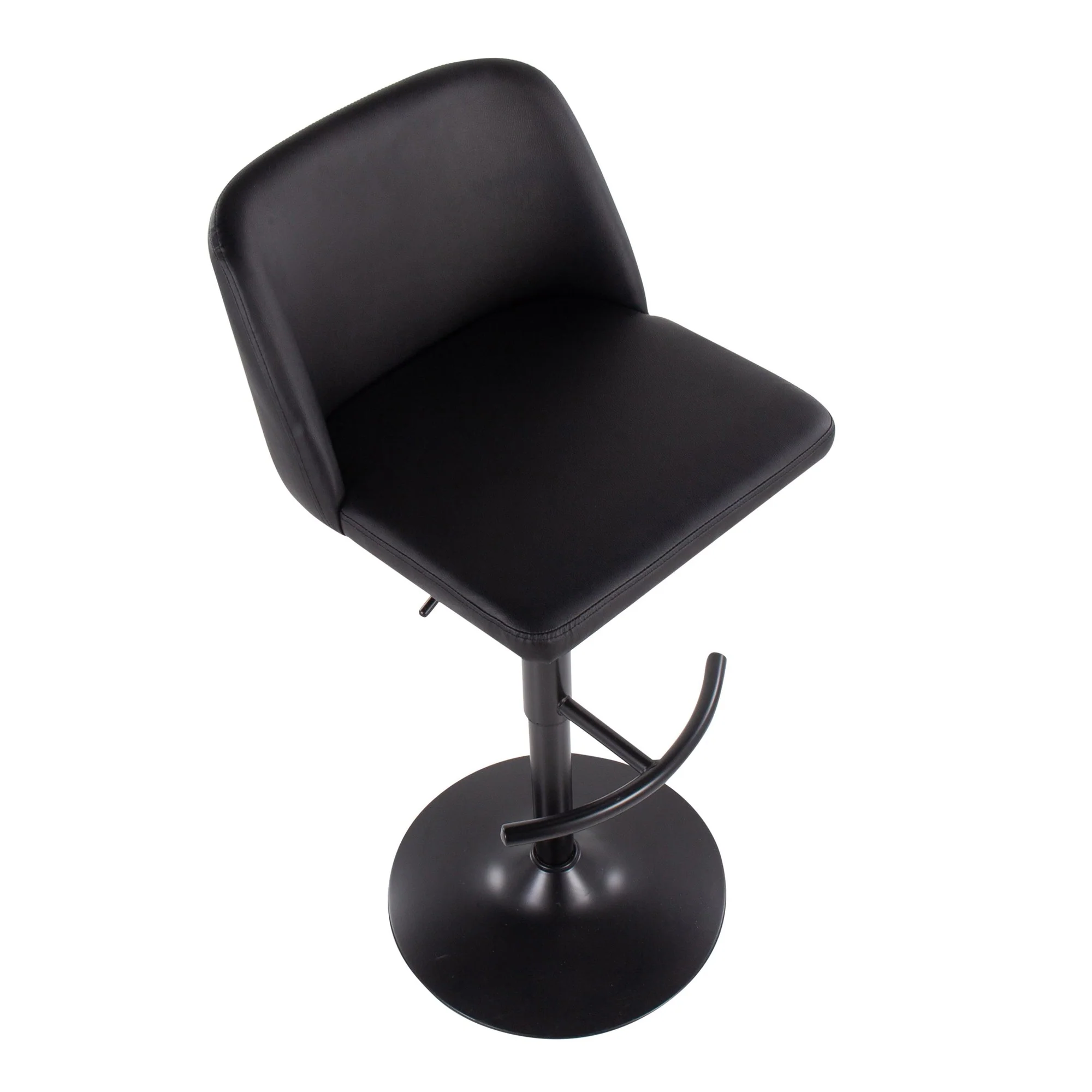 Toriano Adjustable Bar Stool - Set of 2 Black By LumiSource - BS-TORIANOPU-RT2 BKBK2 - Image 3