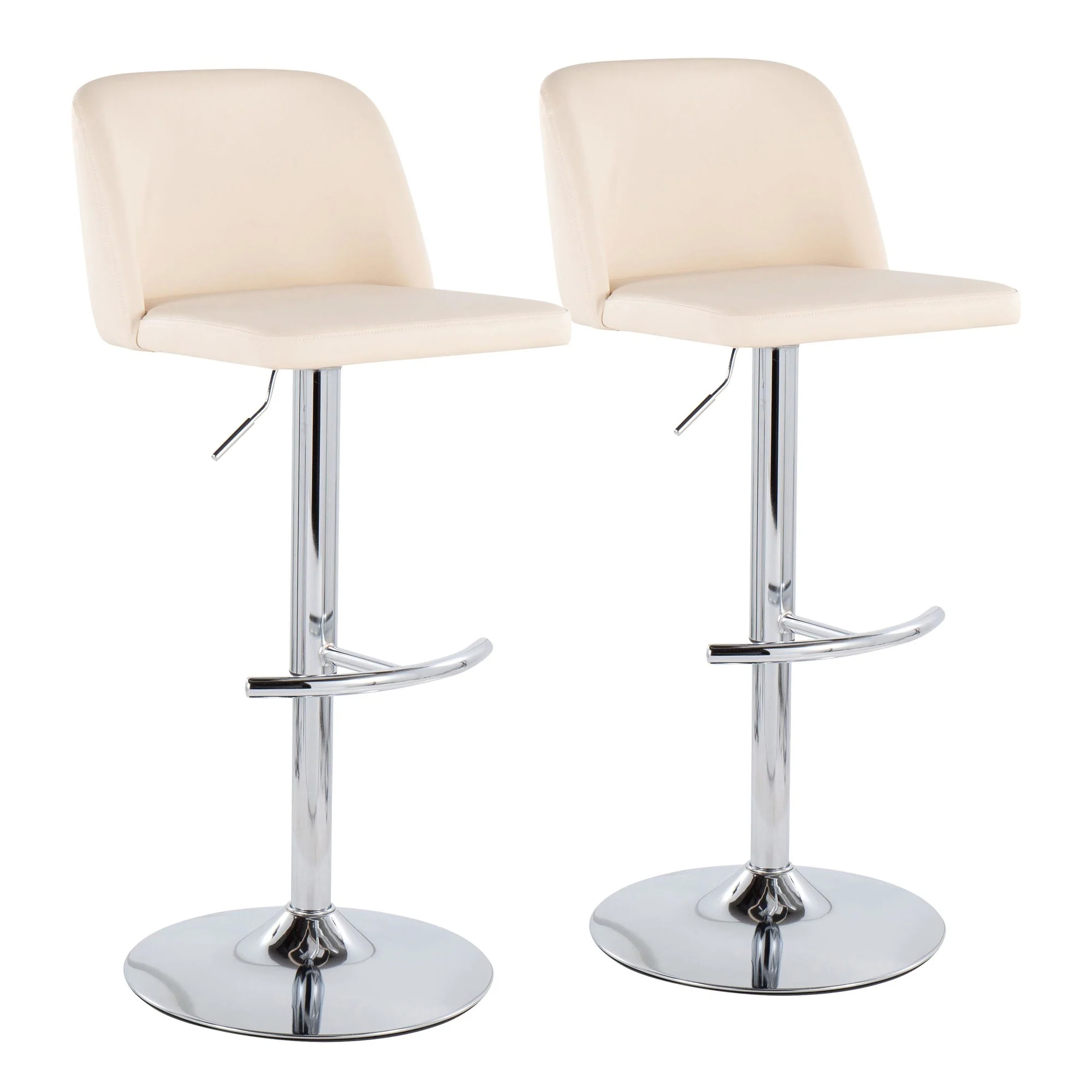 Toriano Adjustable Bar Stool - Set of 2 Black By LumiSource - BS-TORIANOPU-RT2 CHRMBK2 - Image 10