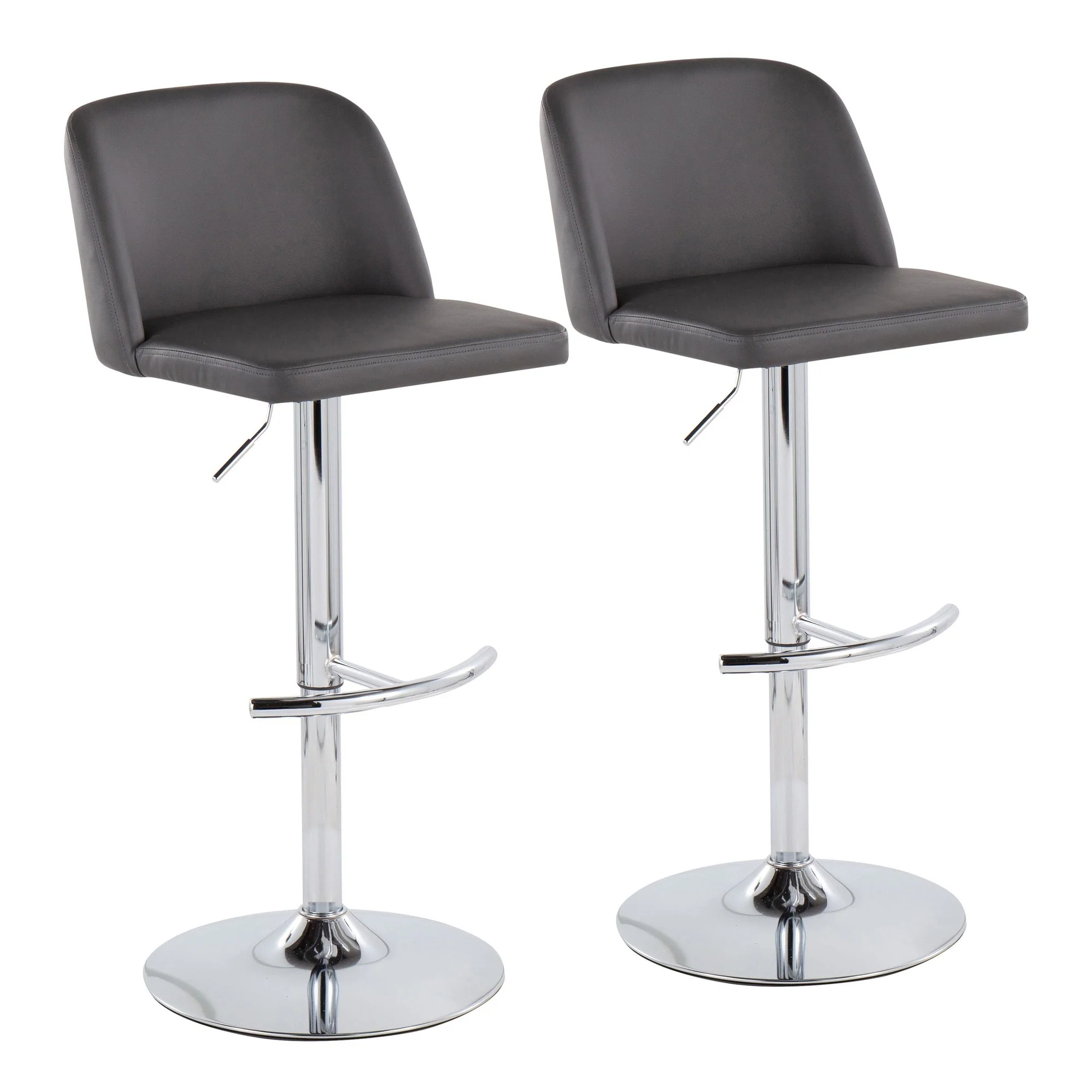 Toriano Adjustable Bar Stool - Set of 2 Black By LumiSource - BS-TORIANOPU-RT2 CHRMBK2 - Image 19