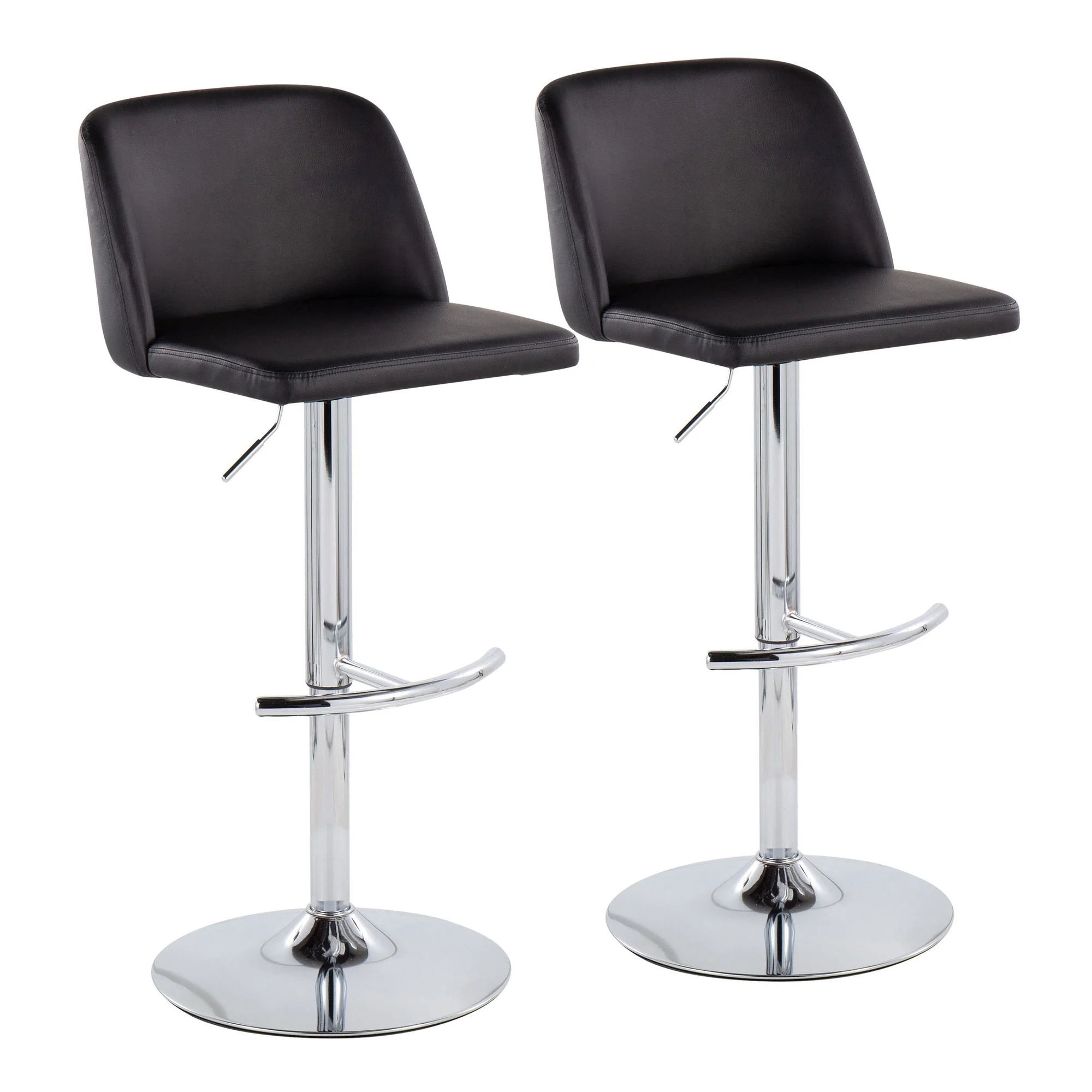 Toriano Adjustable Bar Stool - Set of 2 Black By LumiSource - BS-TORIANOPU-RT2 CHRMBK2 - Image 2