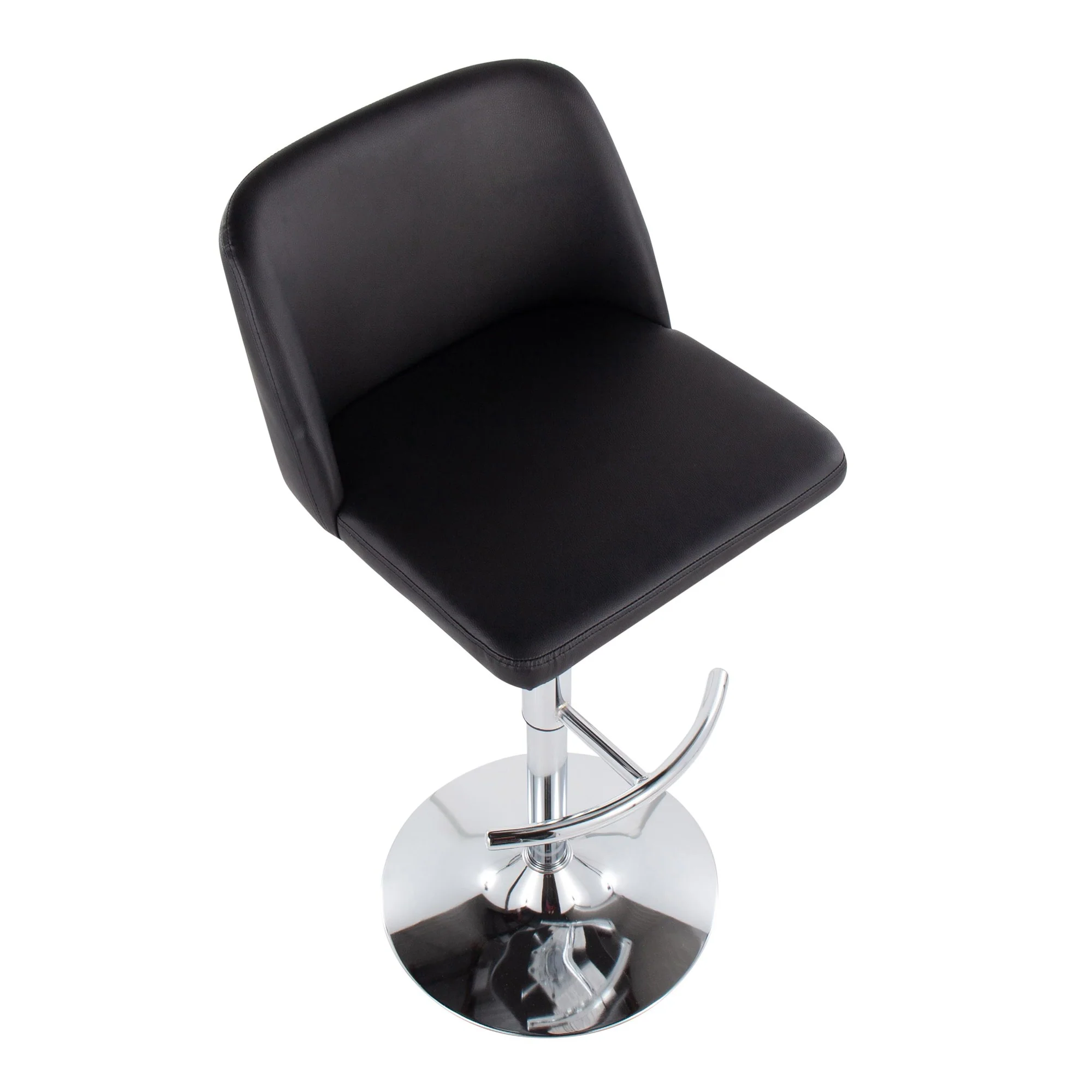 Toriano Adjustable Bar Stool - Set of 2 Black By LumiSource - BS-TORIANOPU-RT2 CHRMBK2 - Image 4