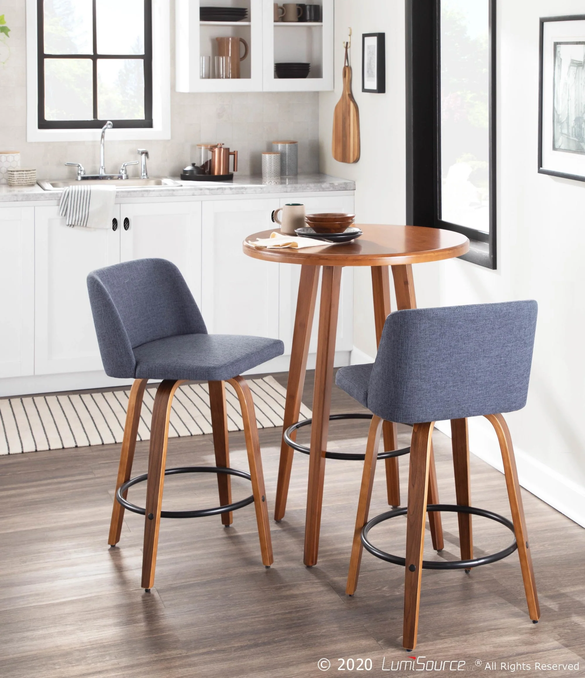 Toriano Counter Stool - Set of 2 Blue By LumiSource - B26-TRNO2Q WLBU2 - Image 7