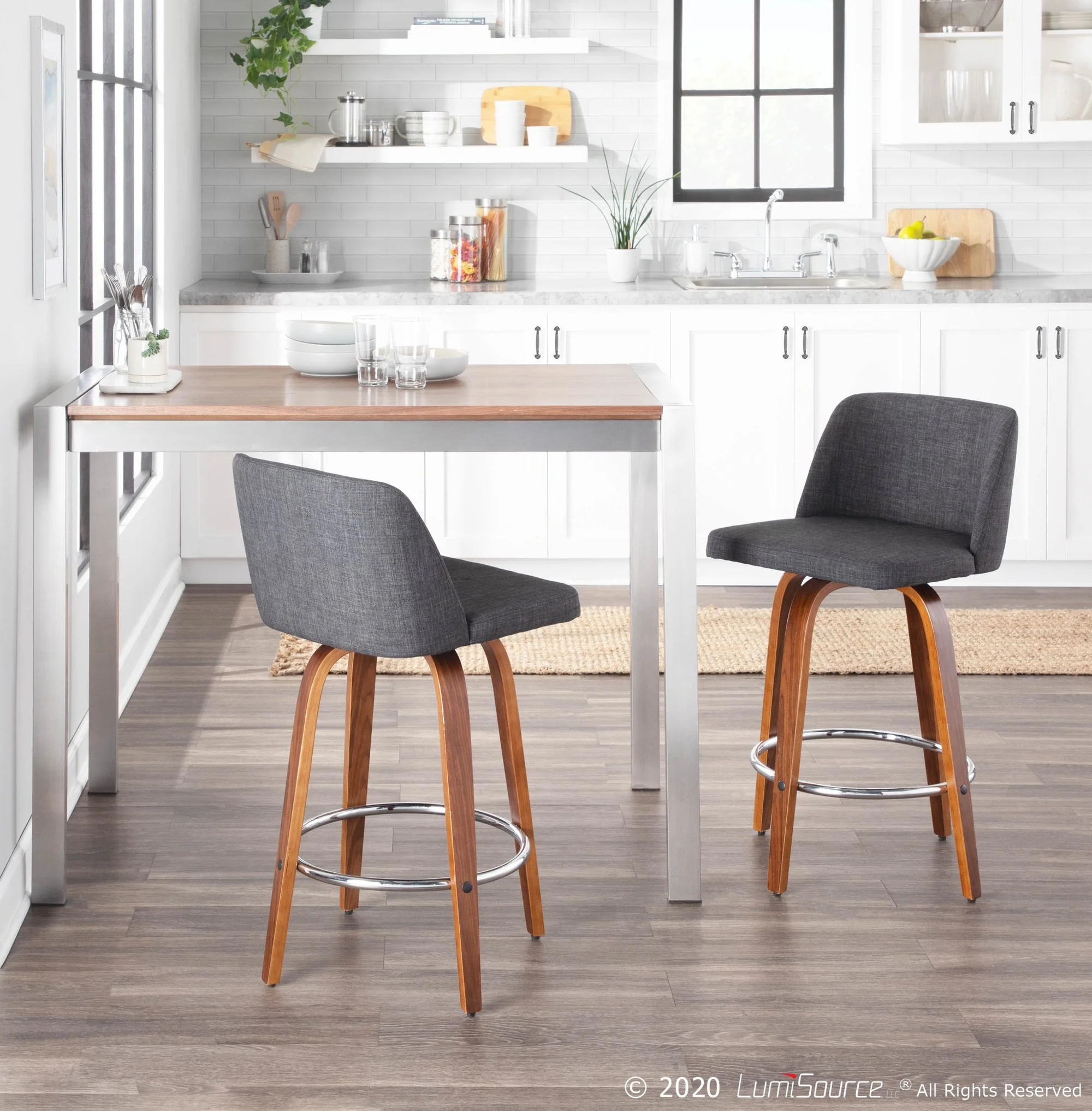 Toriano Counter Stool - Set of 2 Blue By LumiSource - B26-TRNO2R WLBU2 - Image 17
