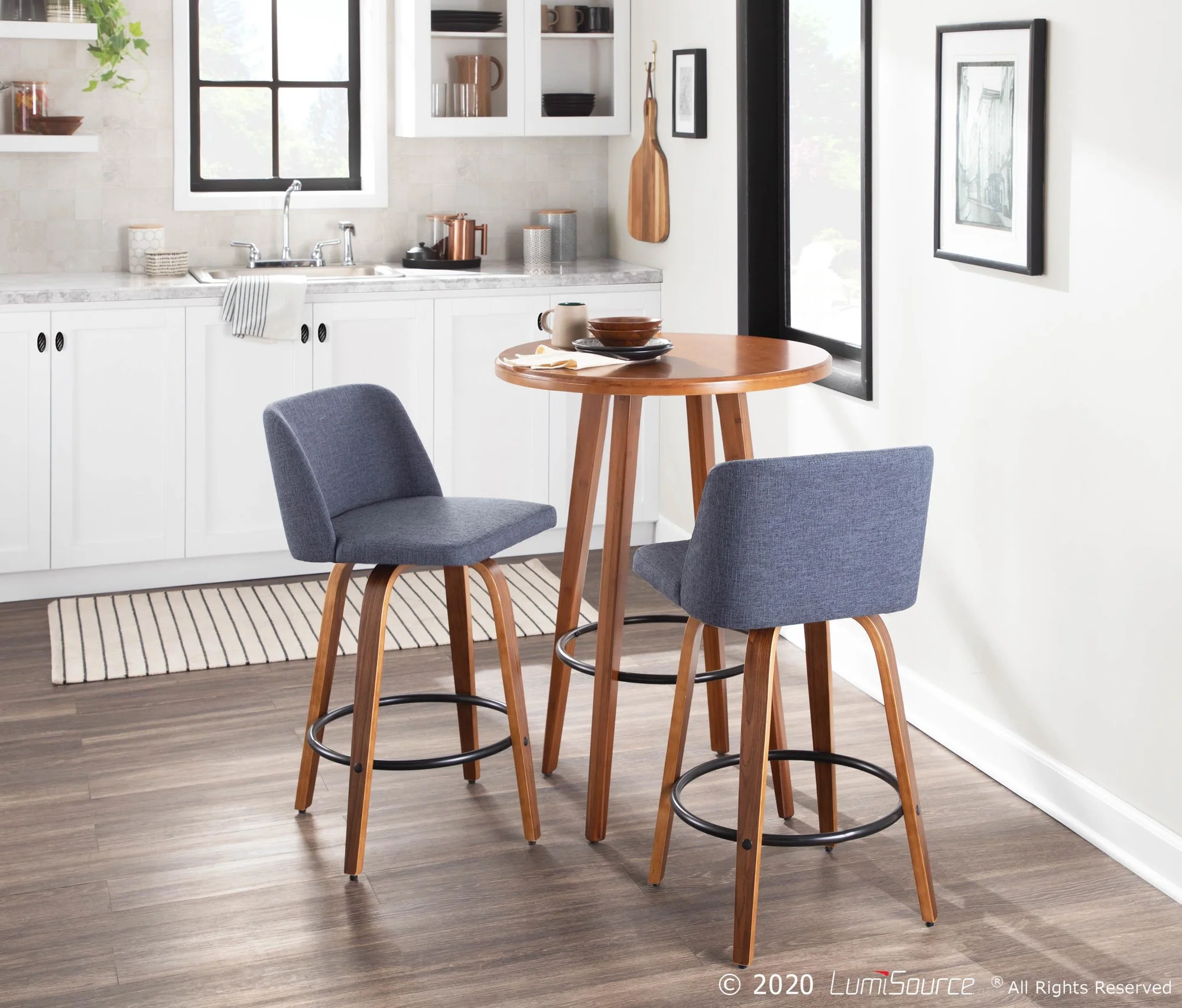 Toriano Counter Stool - Set of 2 Blue By LumiSource - B26-TRNO2R WLBU2 - Image 7
