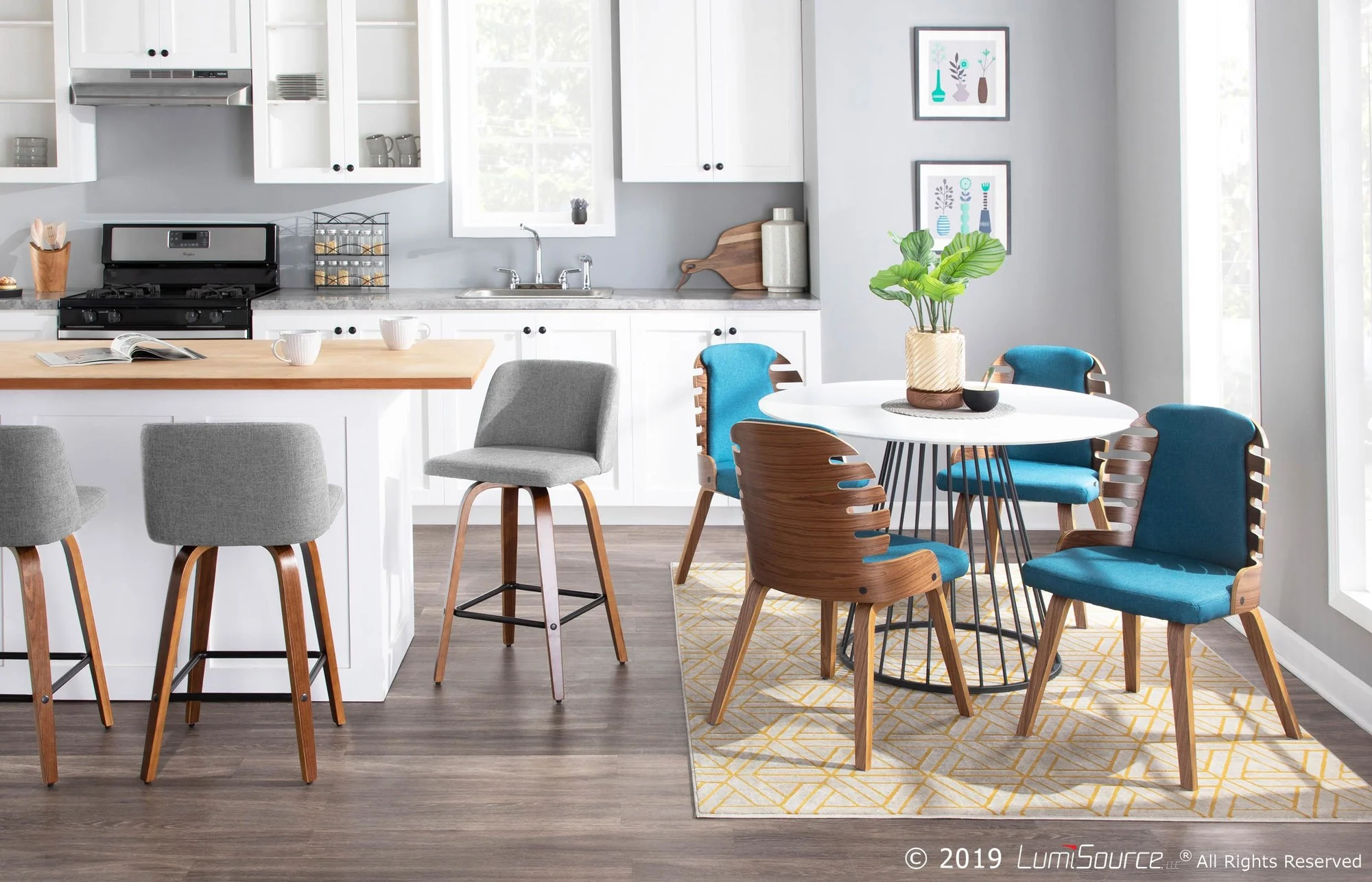 Toriano Counter Stool - Set of 2 Blue By LumiSource - B26-TRNO2X WLBU2 - Image 36