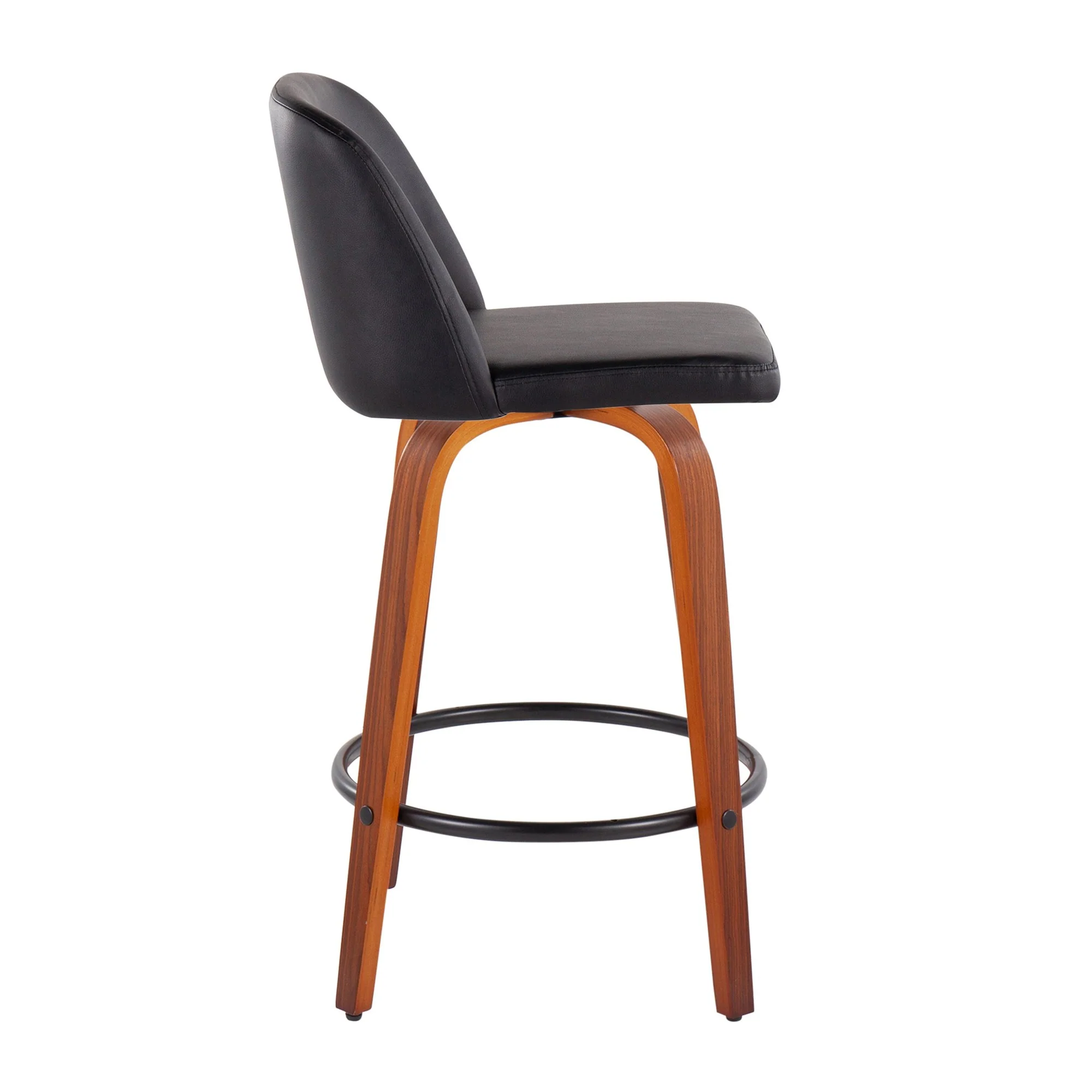 Toriano Fixed-Height Counter Stool - Set of 2 Black By LumiSource - B26-TRNOPU-SWVQ2 WLBK2 - Image 5