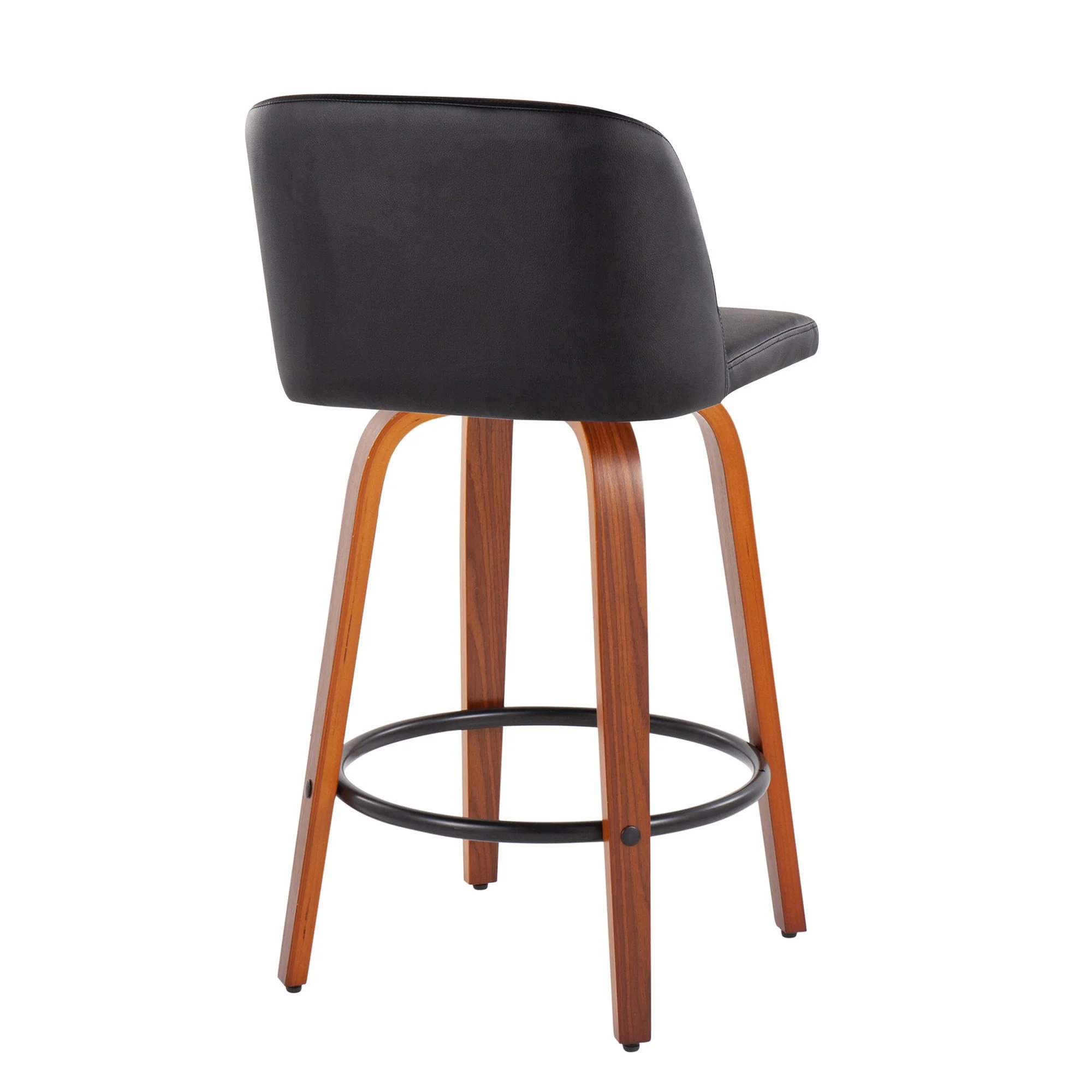 Toriano Fixed-Height Counter Stool - Set of 2 Black By LumiSource - B26-TRNOPU-SWVQ2 WLBK2 - Image 6