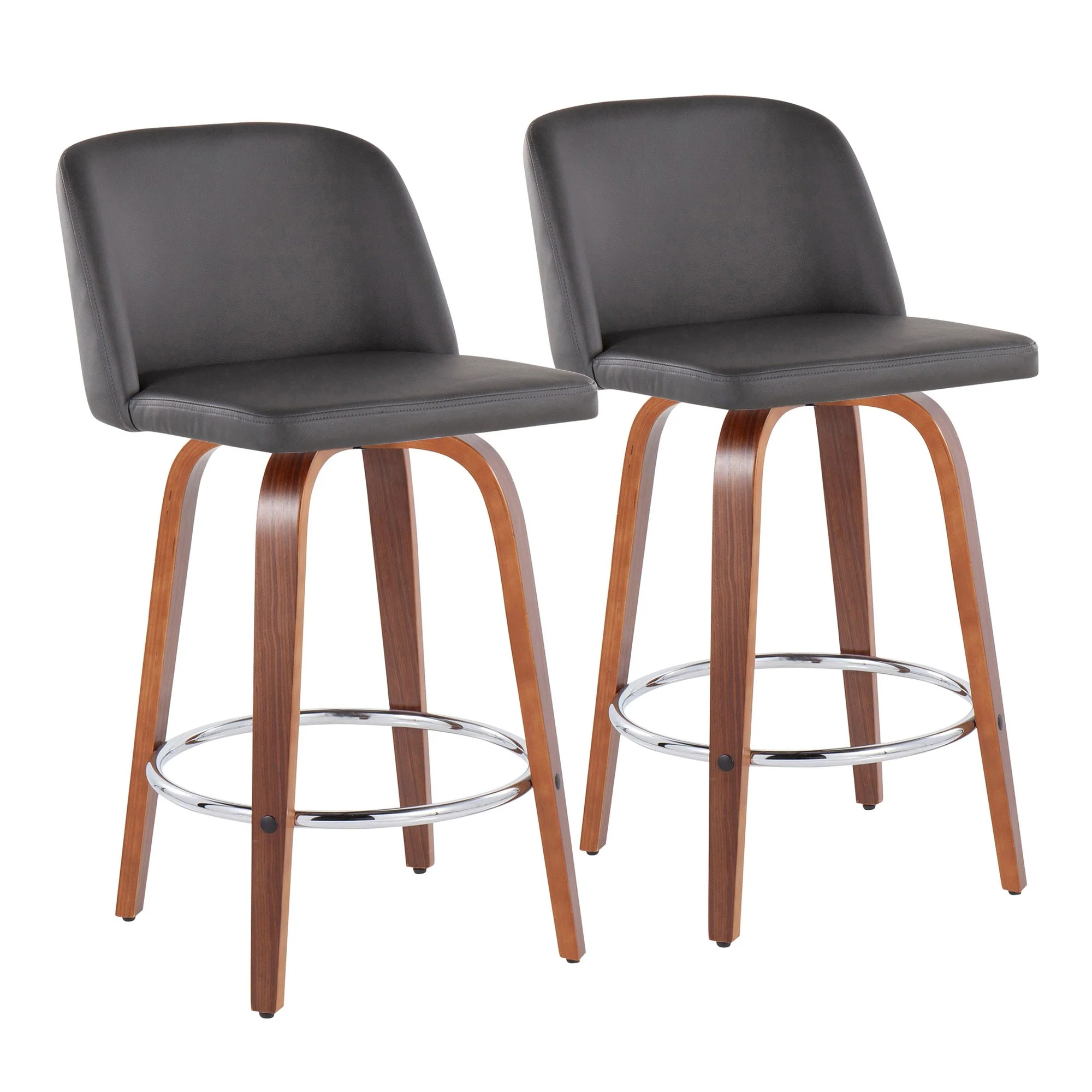 Toriano Fixed-Height Counter Stool - Set of 2 Black By LumiSource - B26-TRNOPU-SWVR2 WLBK2 - Image 15