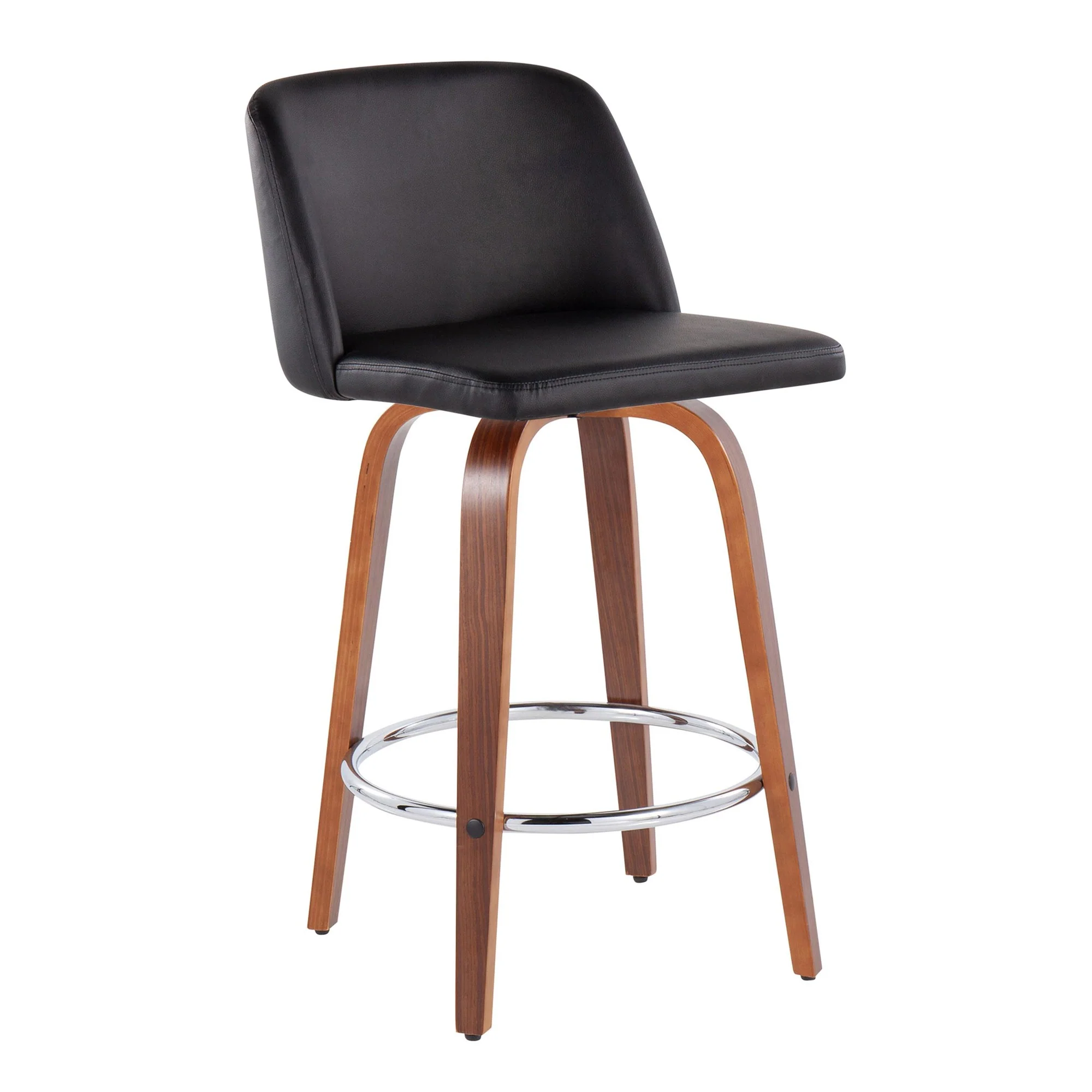 Toriano Fixed-Height Counter Stool - Set of 2 Black By LumiSource - B26-TRNOPU-SWVR2 WLBK2 - Image 4