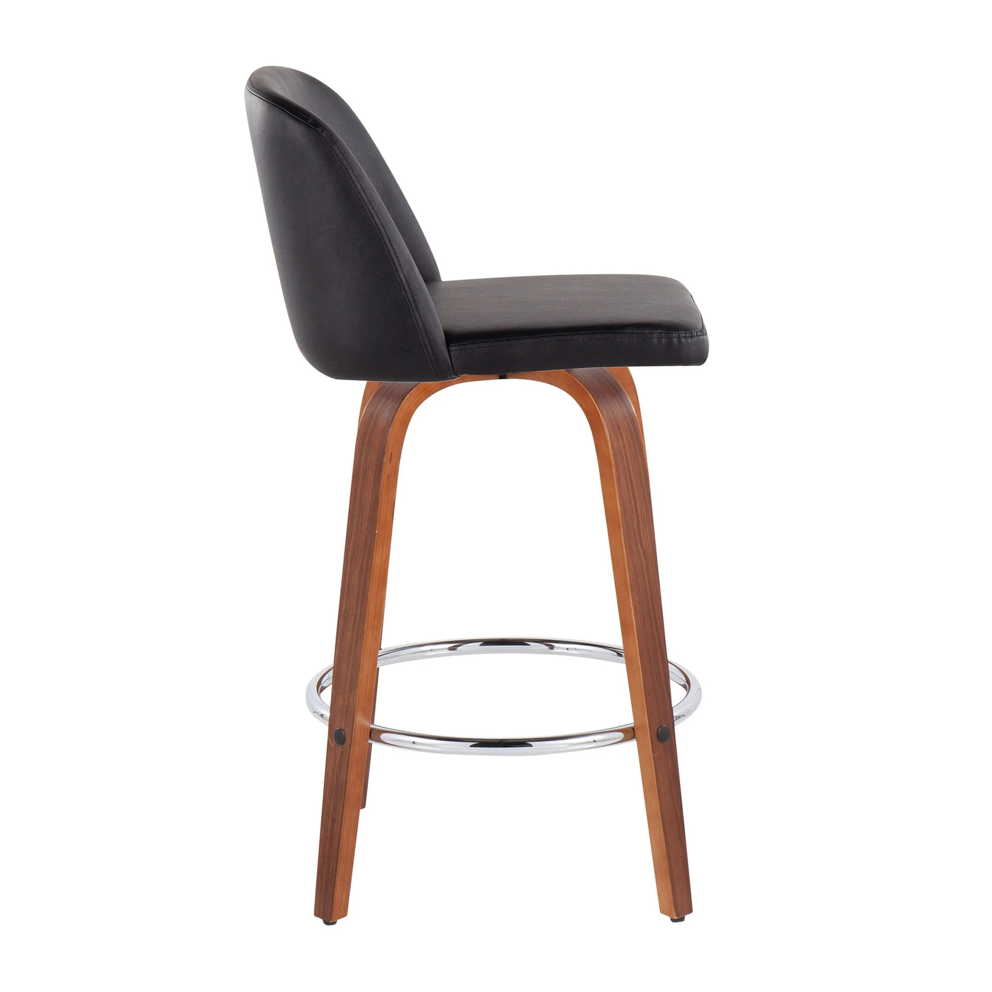Toriano Fixed-Height Counter Stool - Set of 2 Black By LumiSource - B26-TRNOPU-SWVR2 WLBK2 - Image 5