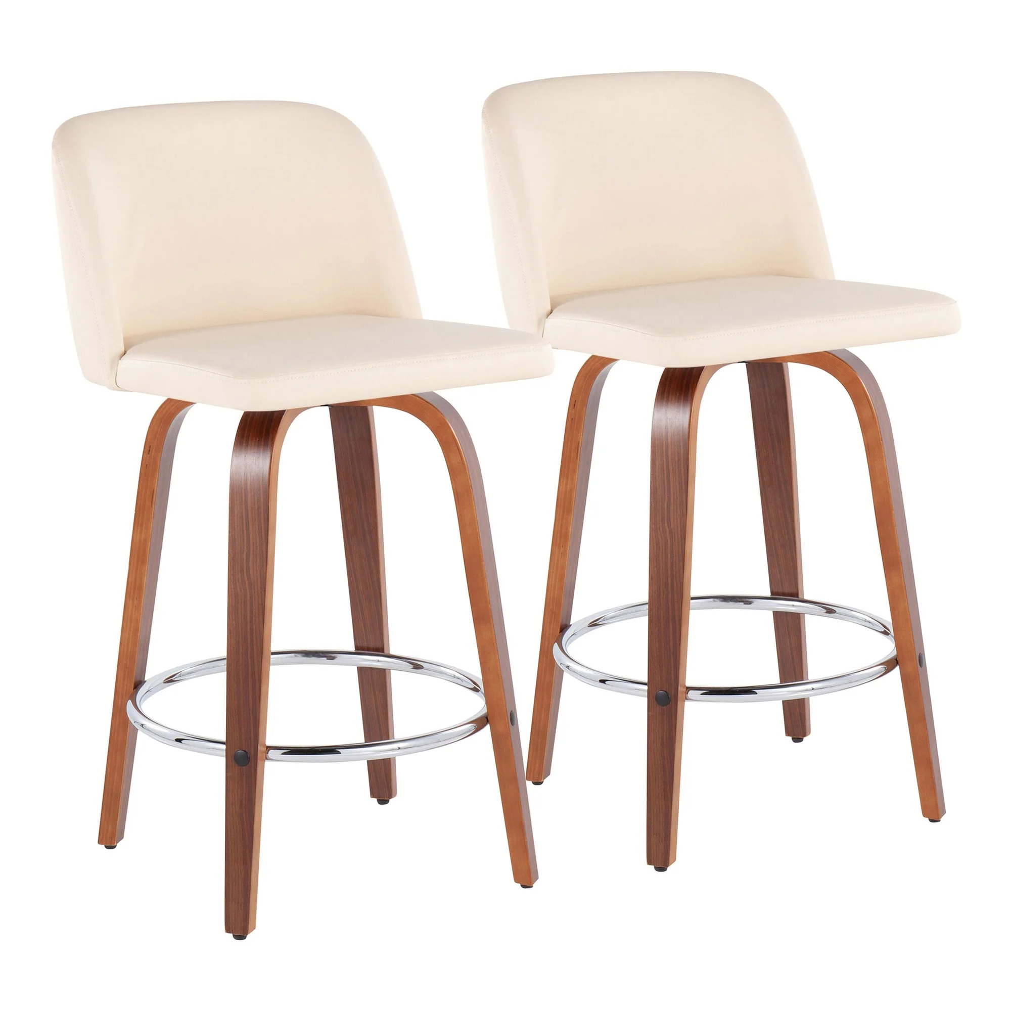 Toriano Fixed-Height Counter Stool - Set of 2 Black By LumiSource - B26-TRNOPU-SWVR2 WLBK2 - Image 8