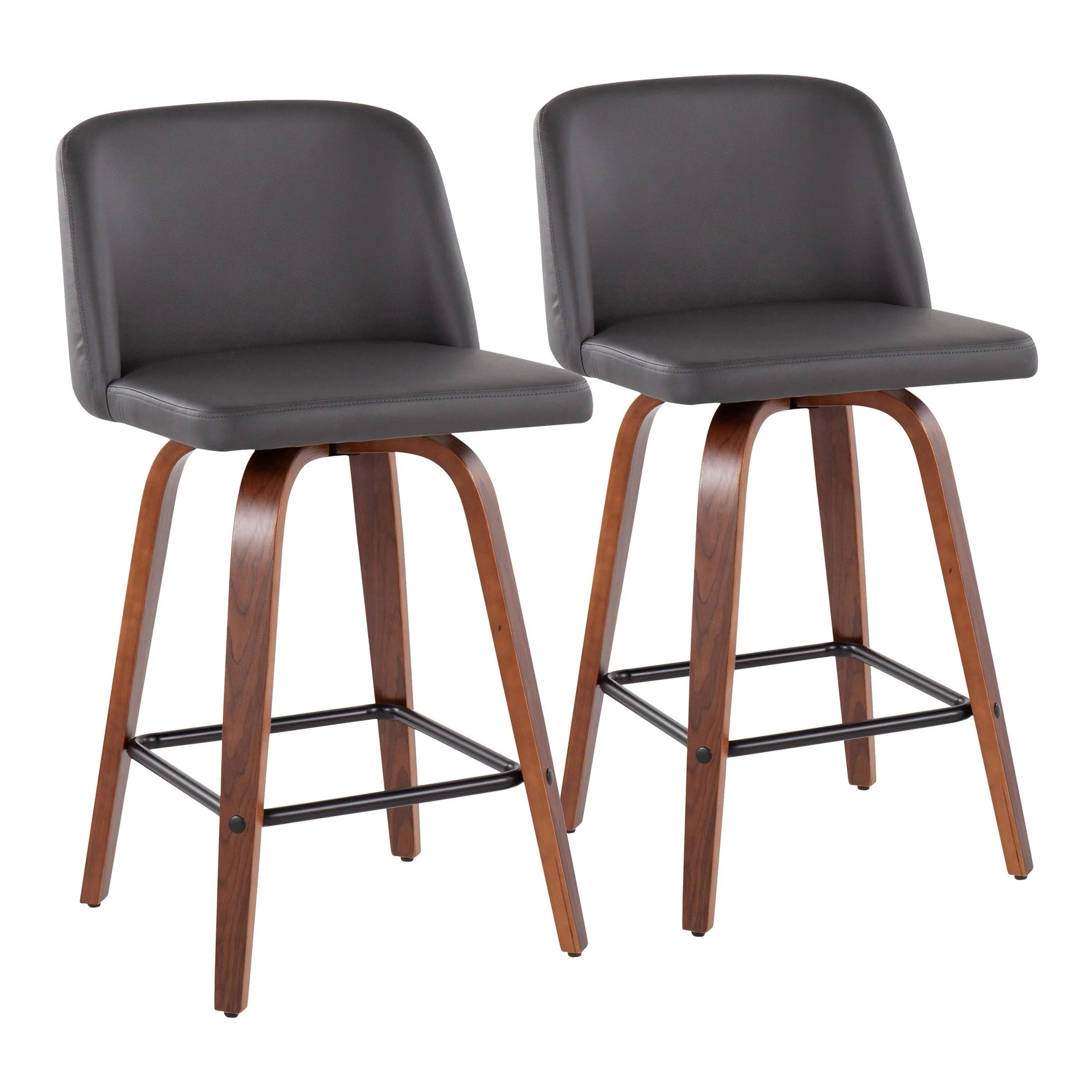 Toriano Fixed-Height Counter Stool - Set of 2 Black By LumiSource - B26-TRNOPU-SWVX2 WLBK2 - Image 17