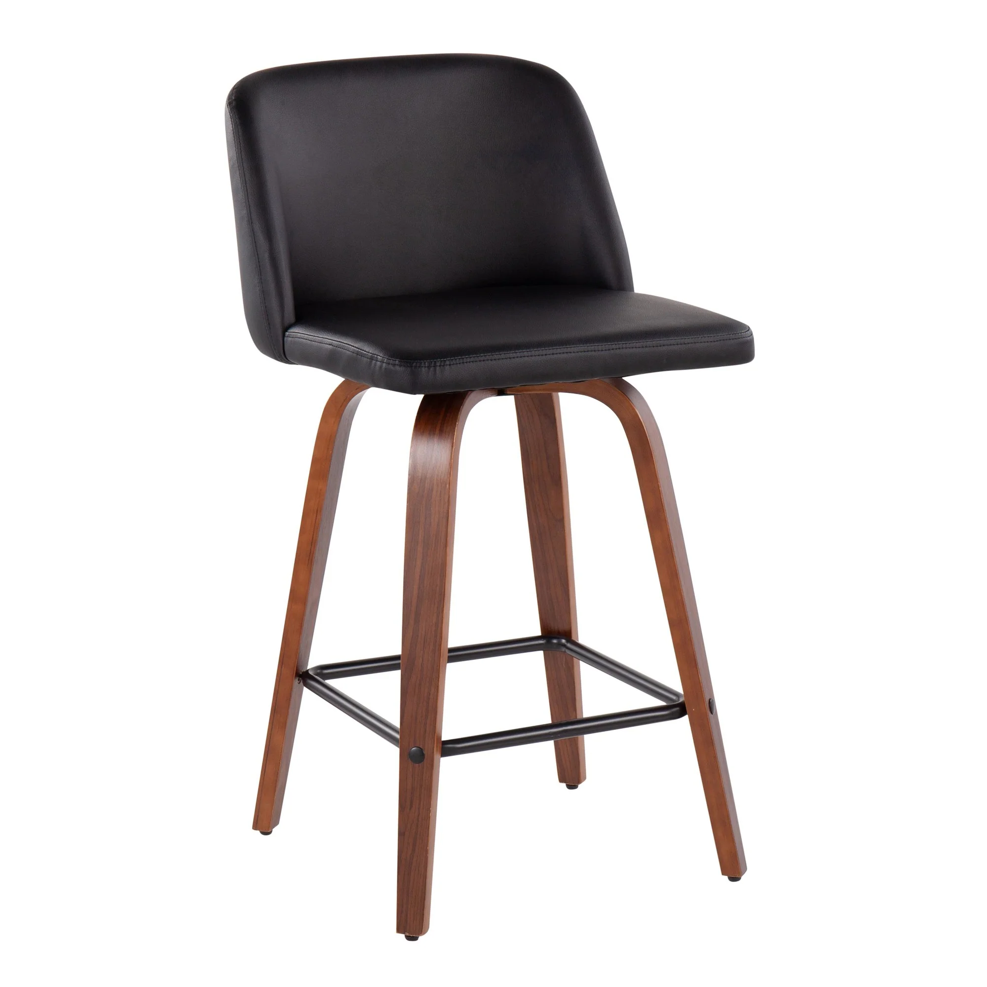 Toriano Fixed-Height Counter Stool - Set of 2 Black By LumiSource - B26-TRNOPU-SWVX2 WLBK2 - Image 5