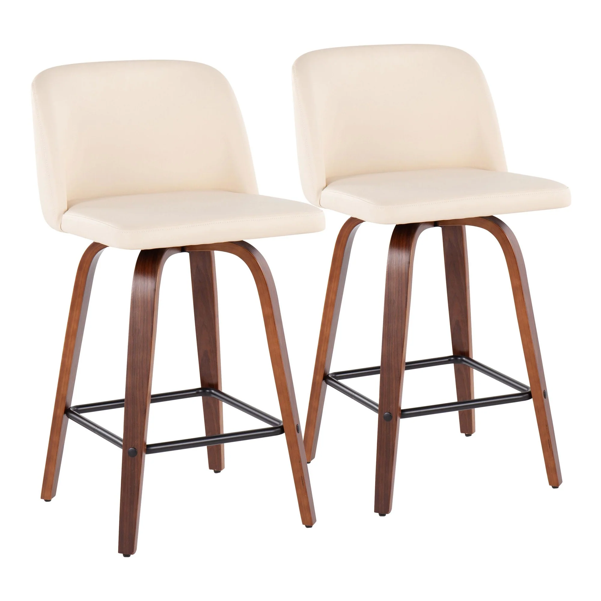 Toriano Fixed-Height Counter Stool - Set of 2 Black By LumiSource - B26-TRNOPU-SWVX2 WLBK2 - Image 9