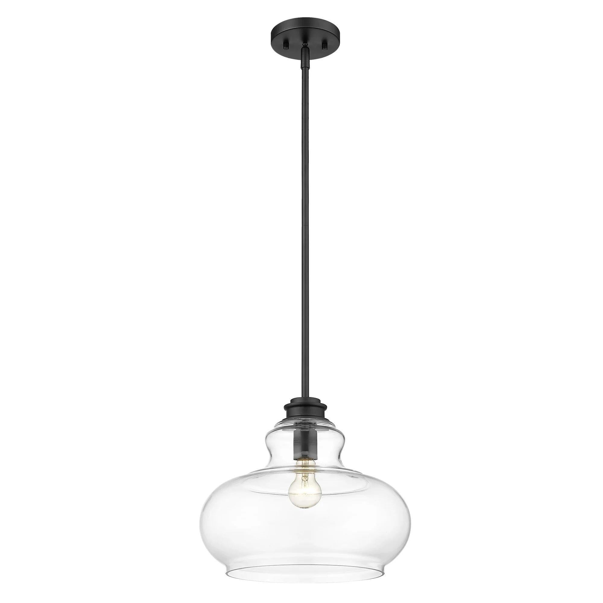 Torrel 1-Light Matte Black Pendant By Homeroots - Image 2