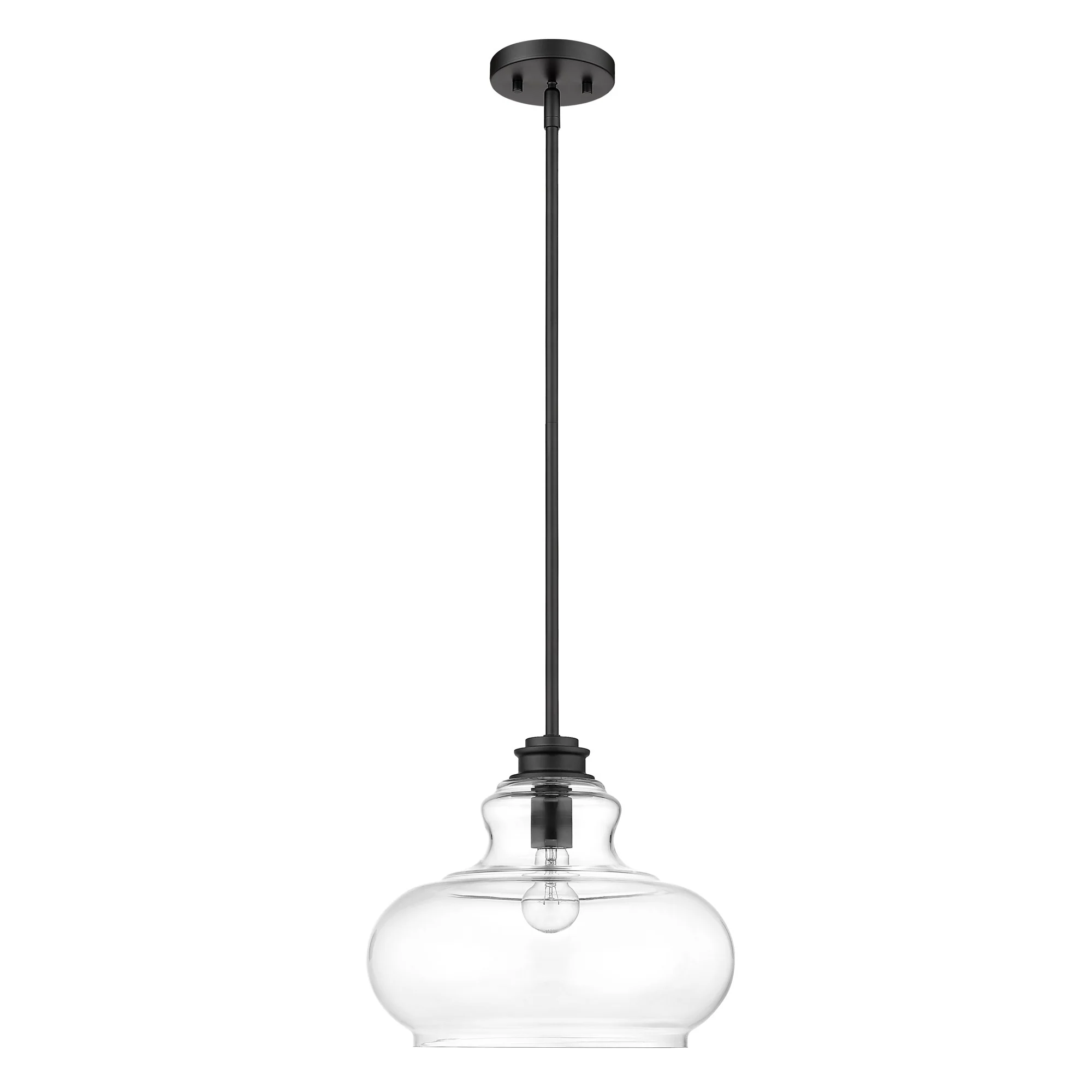 Torrel 1-Light Matte Black Pendant By Homeroots - Image 3