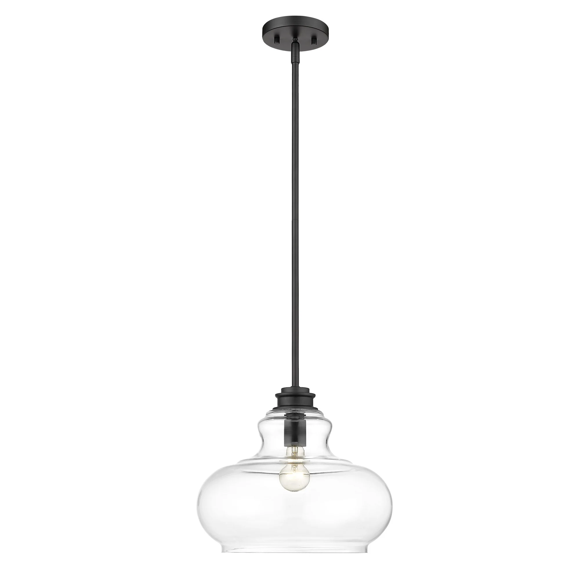 Torrel 1-Light Matte Black Pendant By Homeroots - Image 4