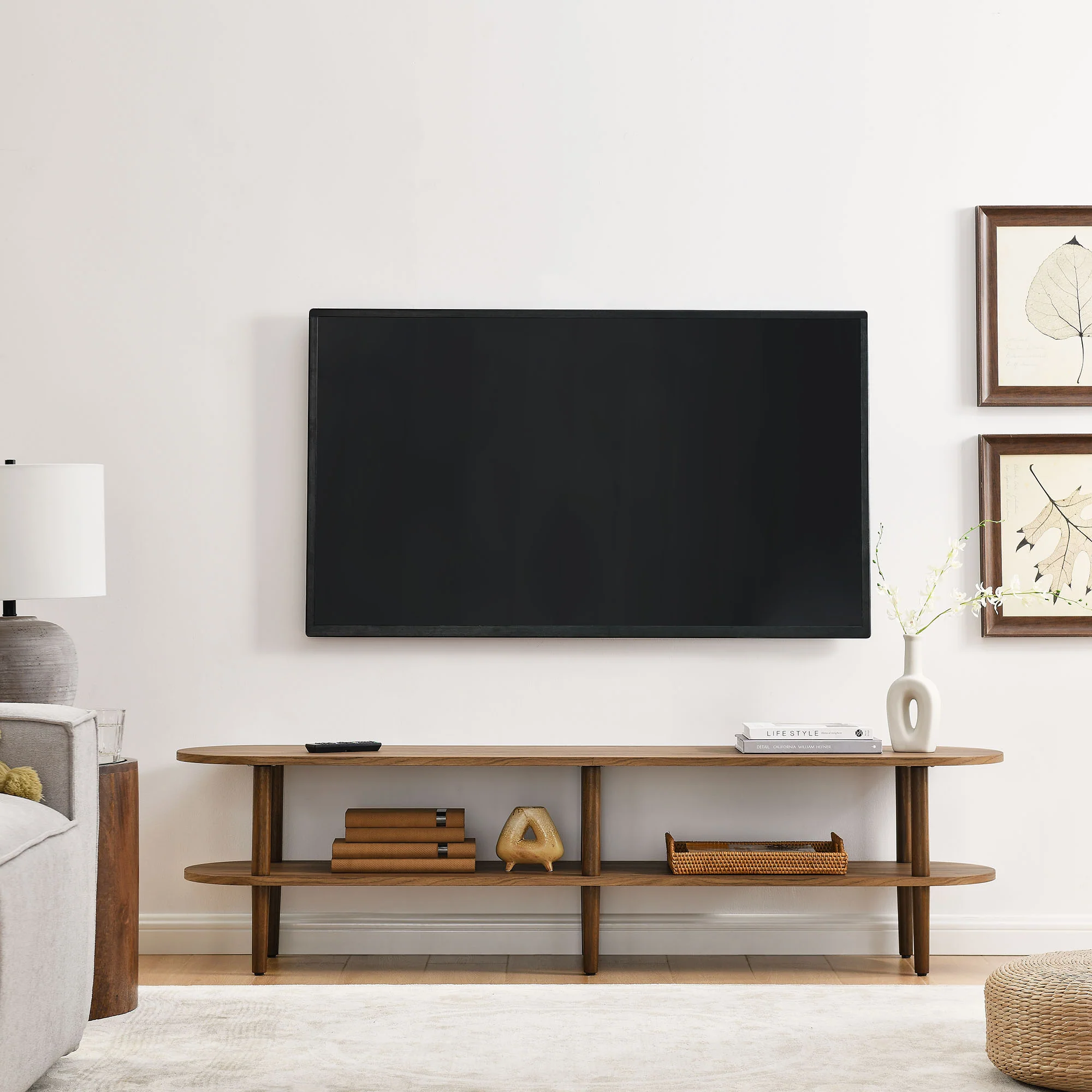 Torus Oval Wood TV Stand by Modway - Image 16