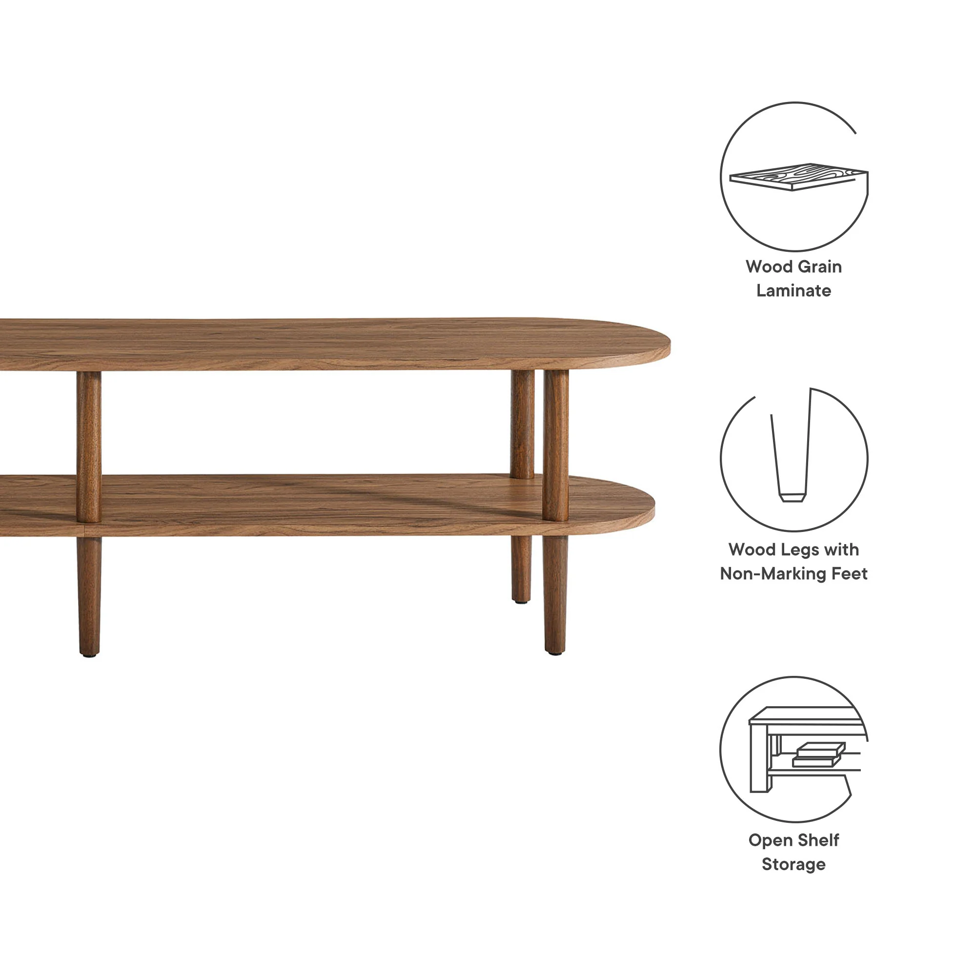 Torus Oval Wood TV Stand by Modway - Image 17