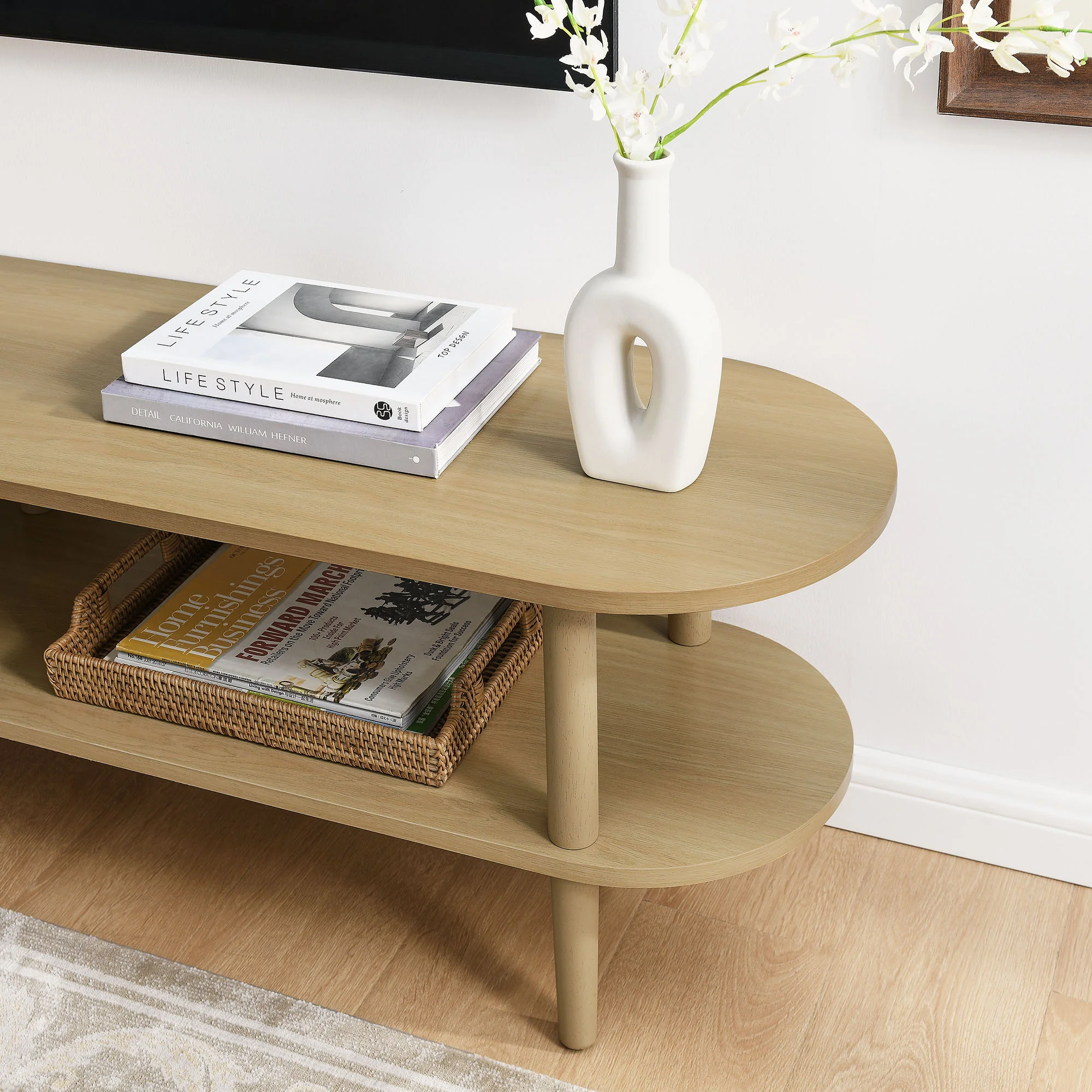 Torus Oval Wood TV Stand by Modway - Image 7