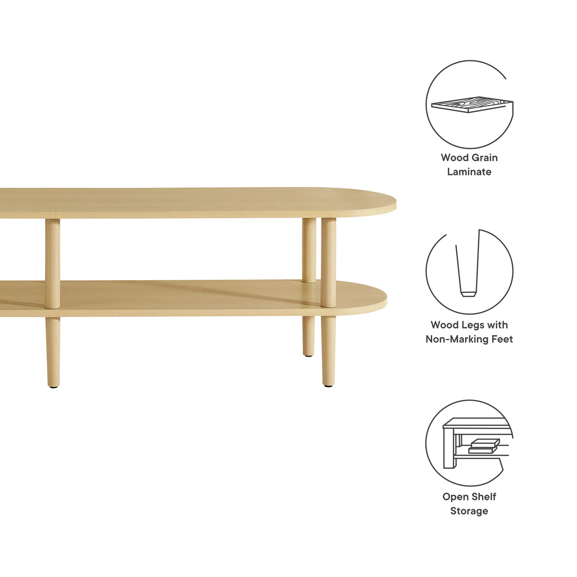 Torus Oval Wood TV Stand by Modway - Image 8
