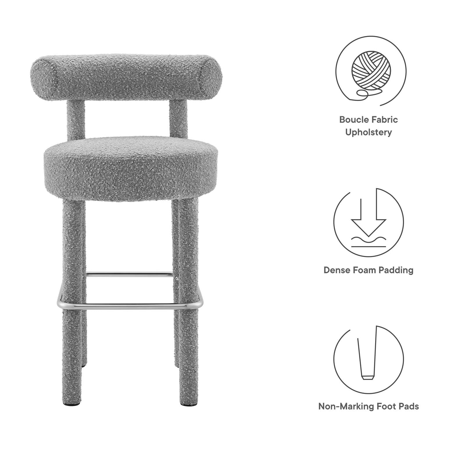 Toulouse Boucle Fabric Bar Stool By Modway - EEI-6385 - Image 23