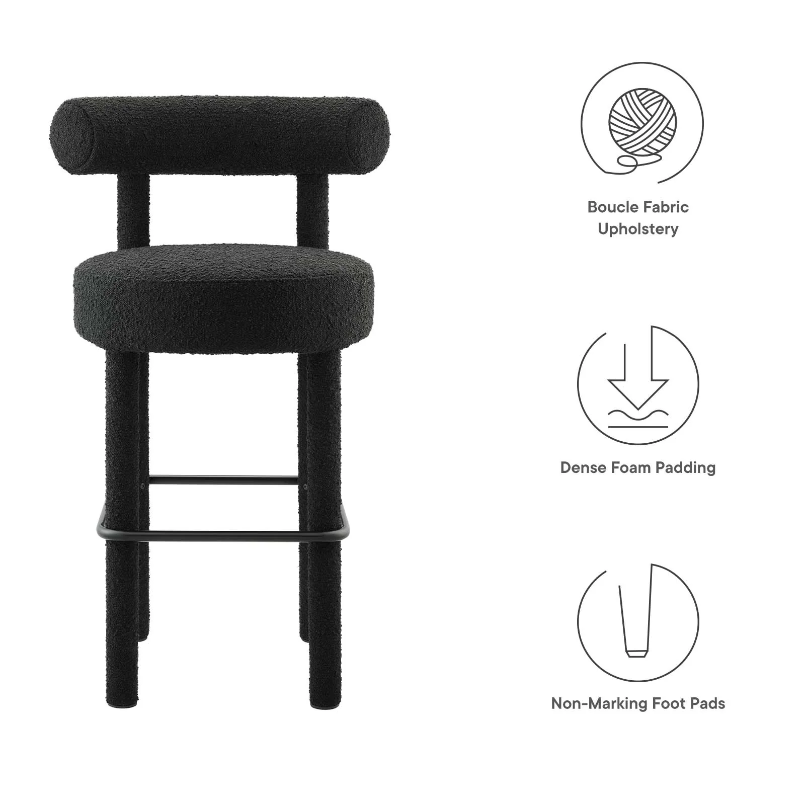 Toulouse Boucle Fabric Bar Stool By Modway - EEI-6385 - Image 7