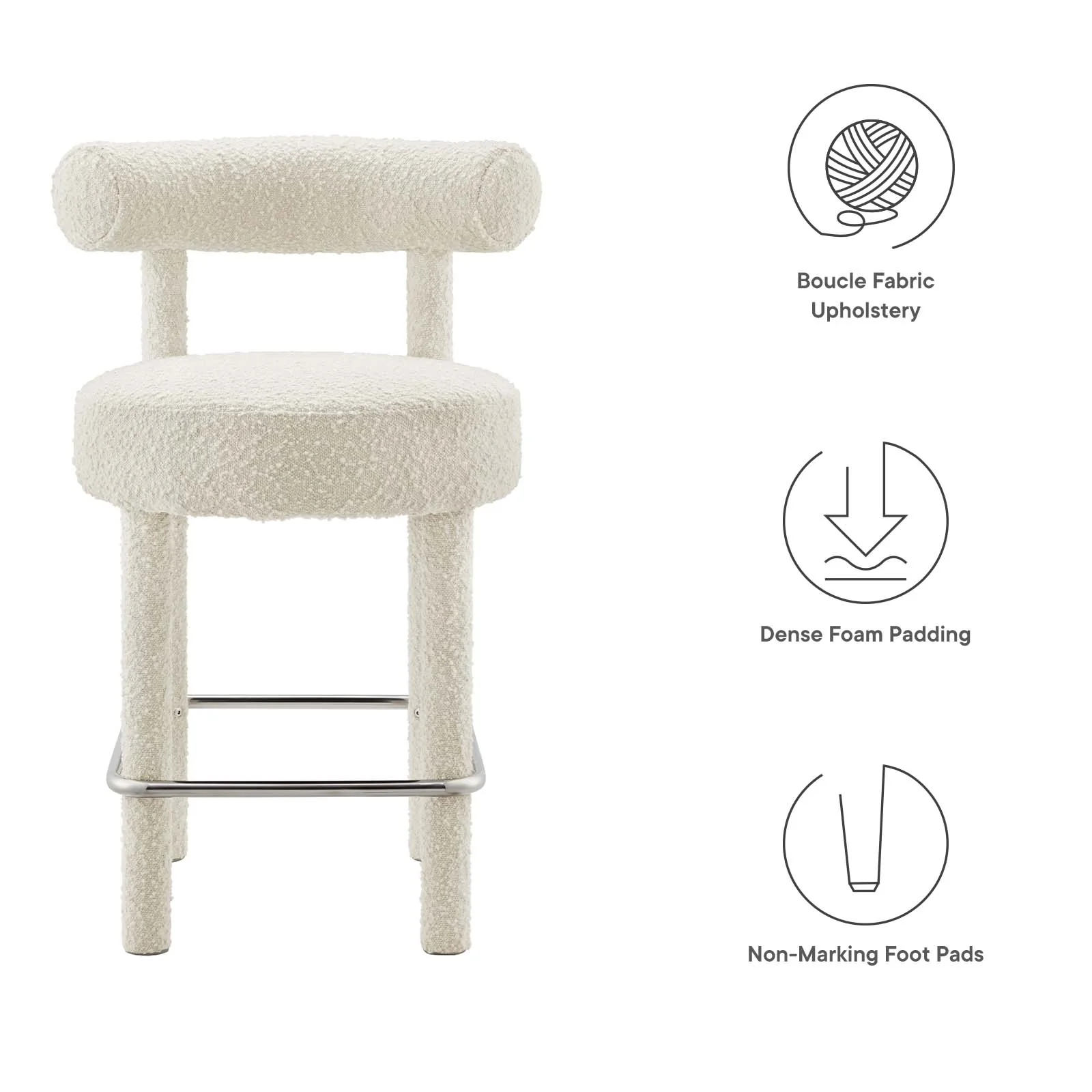 Toulouse Boucle Fabric Counter Stool By Modway - EEI-6383 - Image 15