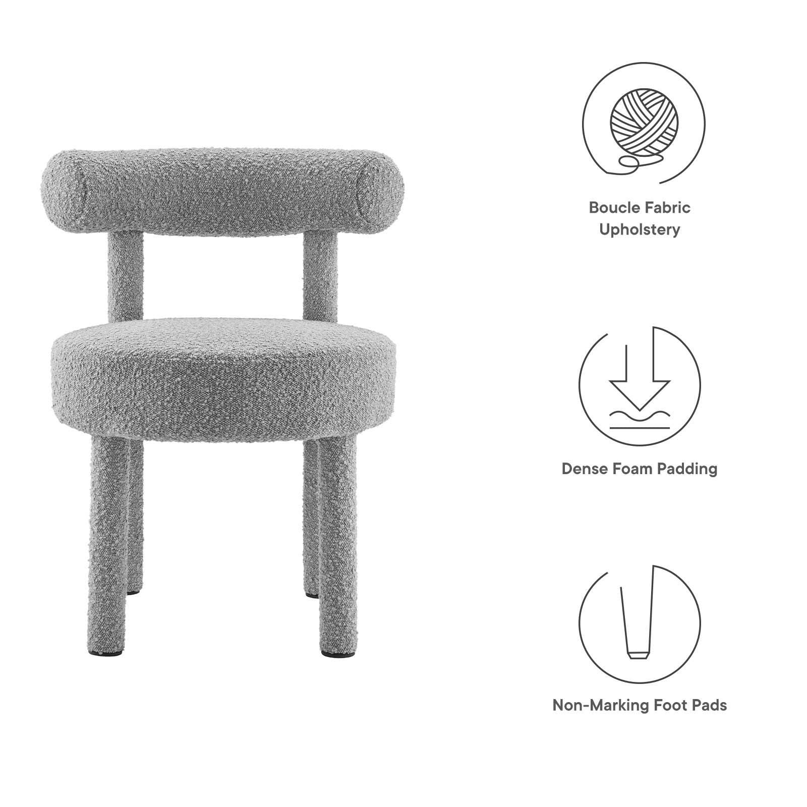 Toulouse Boucle Fabric Dining Chair By Modway - EEI-6387 - Image 23