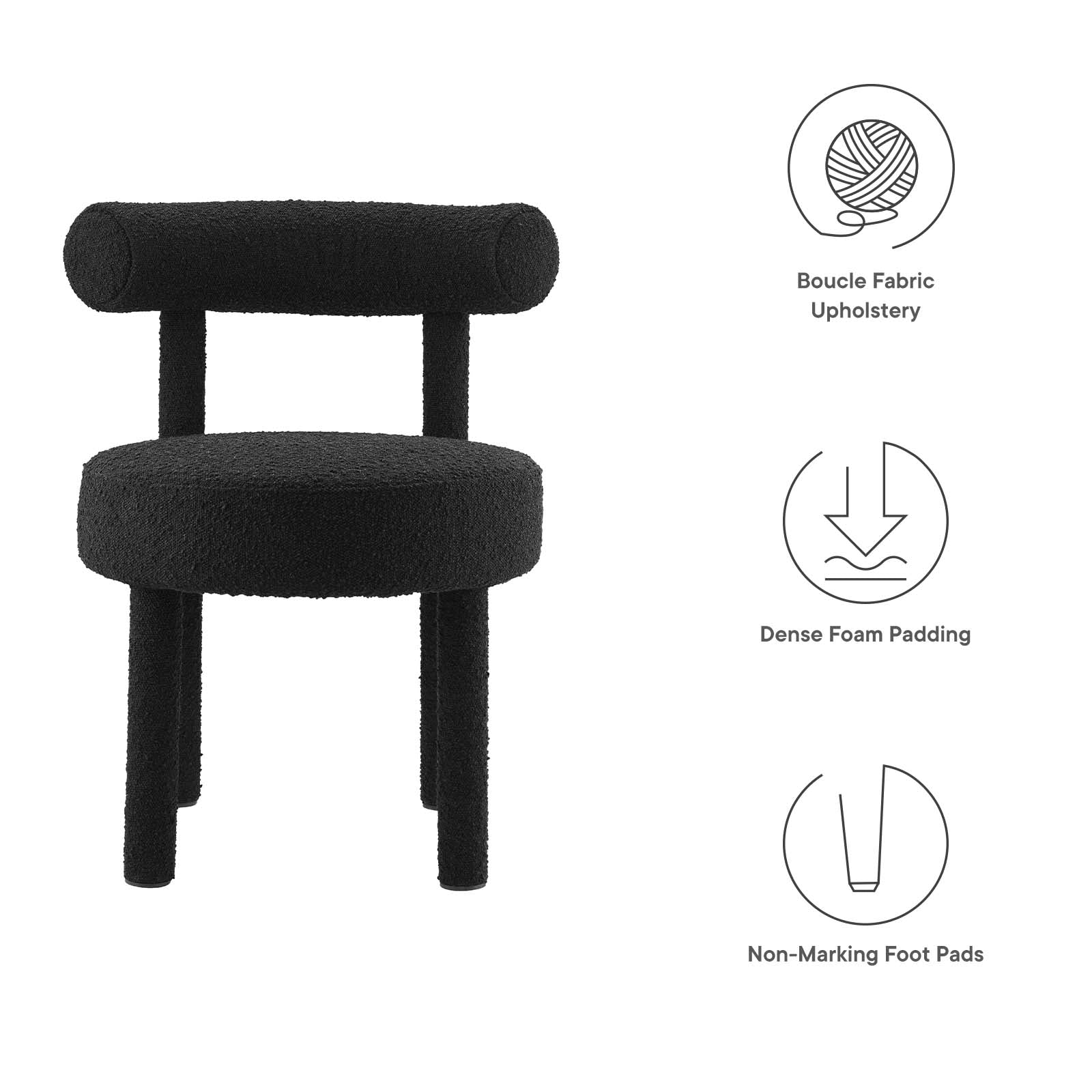 Toulouse Boucle Fabric Dining Chair By Modway - EEI-6387 - Image 7