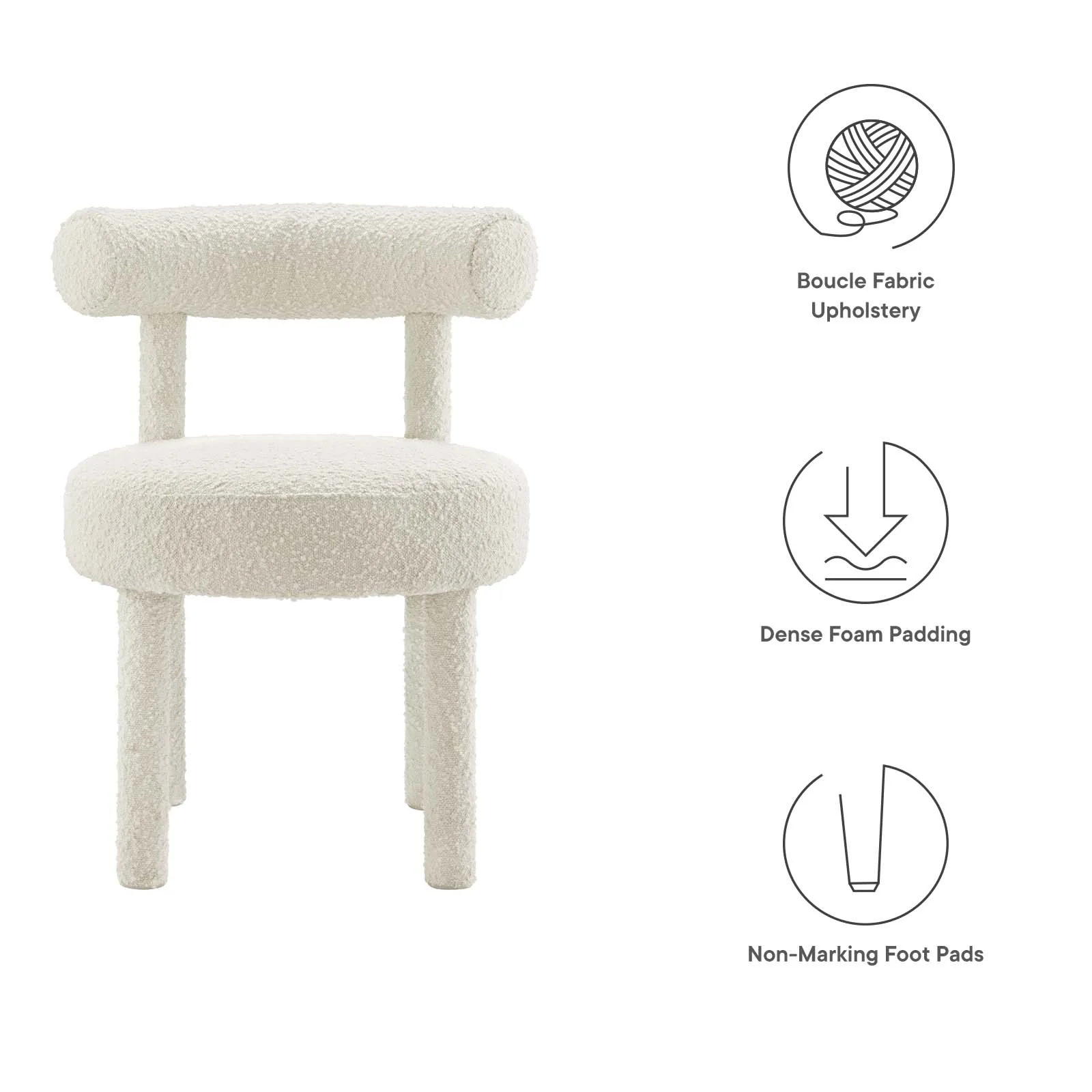 Toulouse Boucle Fabric Dining Chair - Set of 2 By Modway - EEI-6705 - Image 19